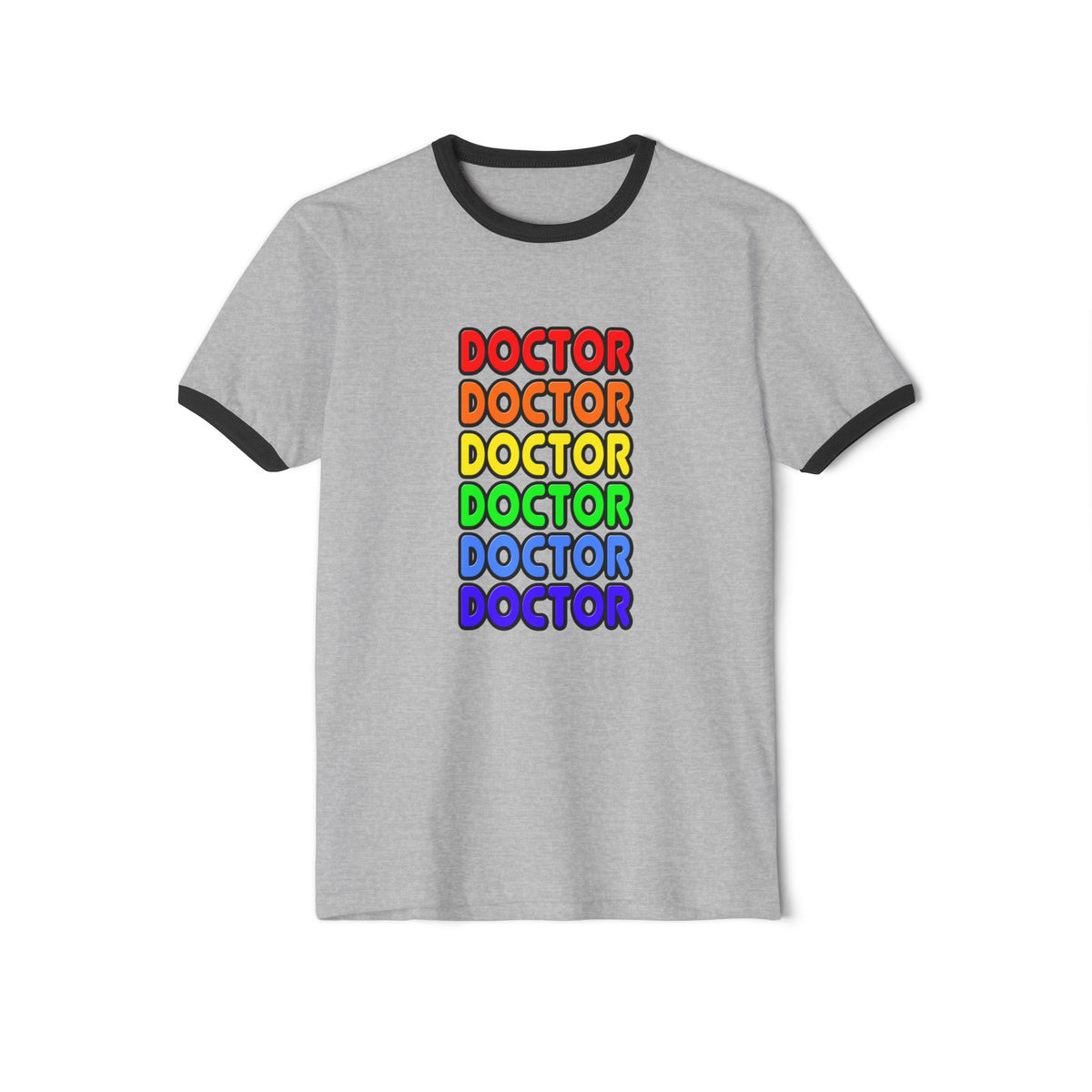 Rainbow Doctor - Unisex Cotton Ringer T-Shirt