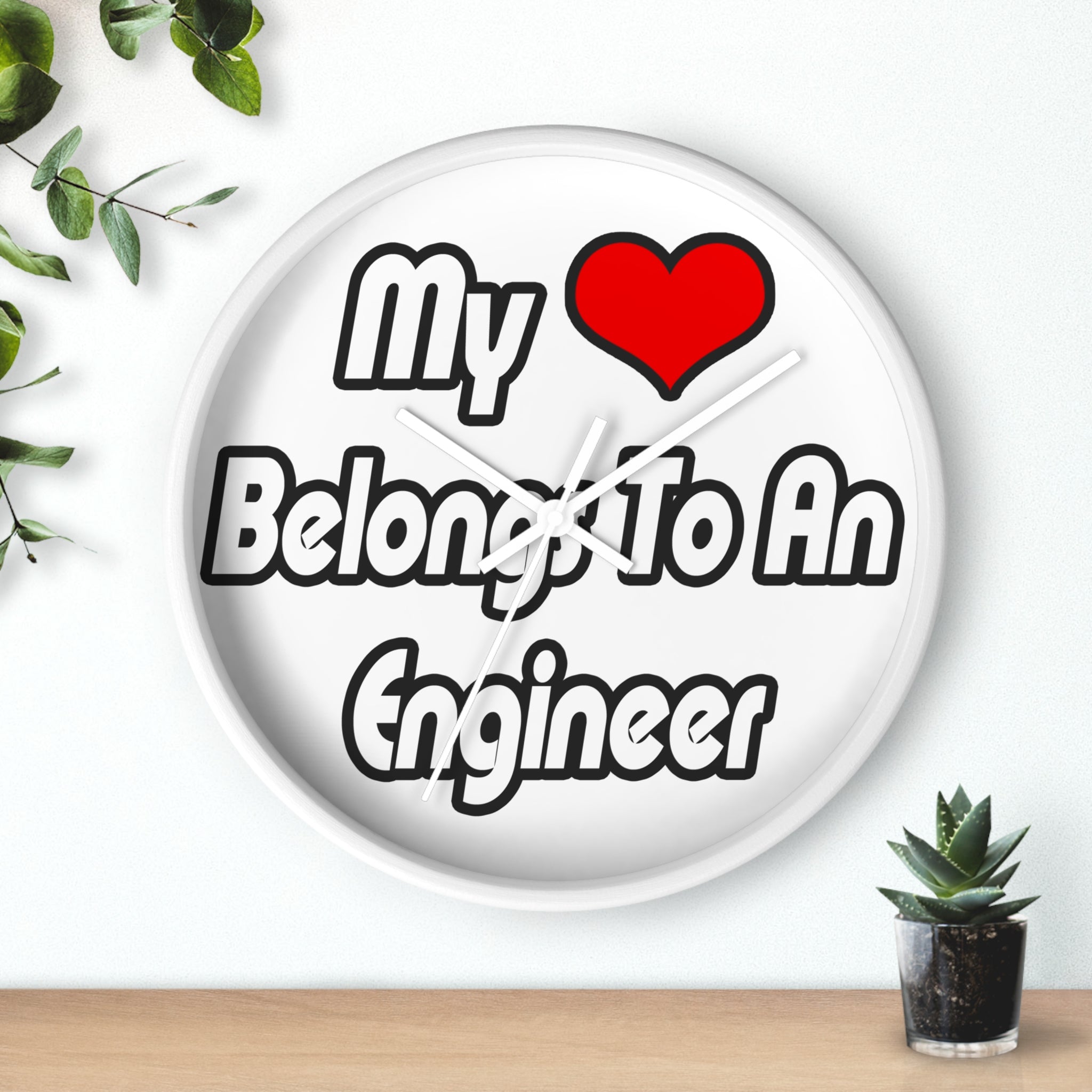 My Heart Belongs To An Engineer - Wall Clock