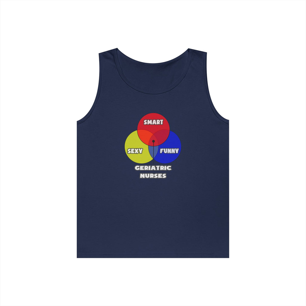 Venn Diagram .. Geriatric Nurses - Unisex Heavy Cotton Tank Top