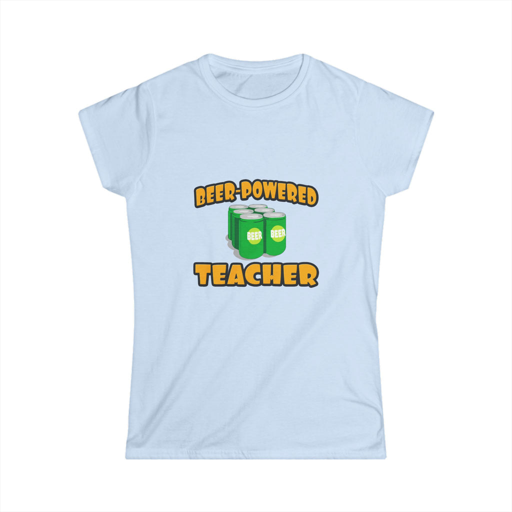 Beer Powered Teacher - Women's Softstyle Tee