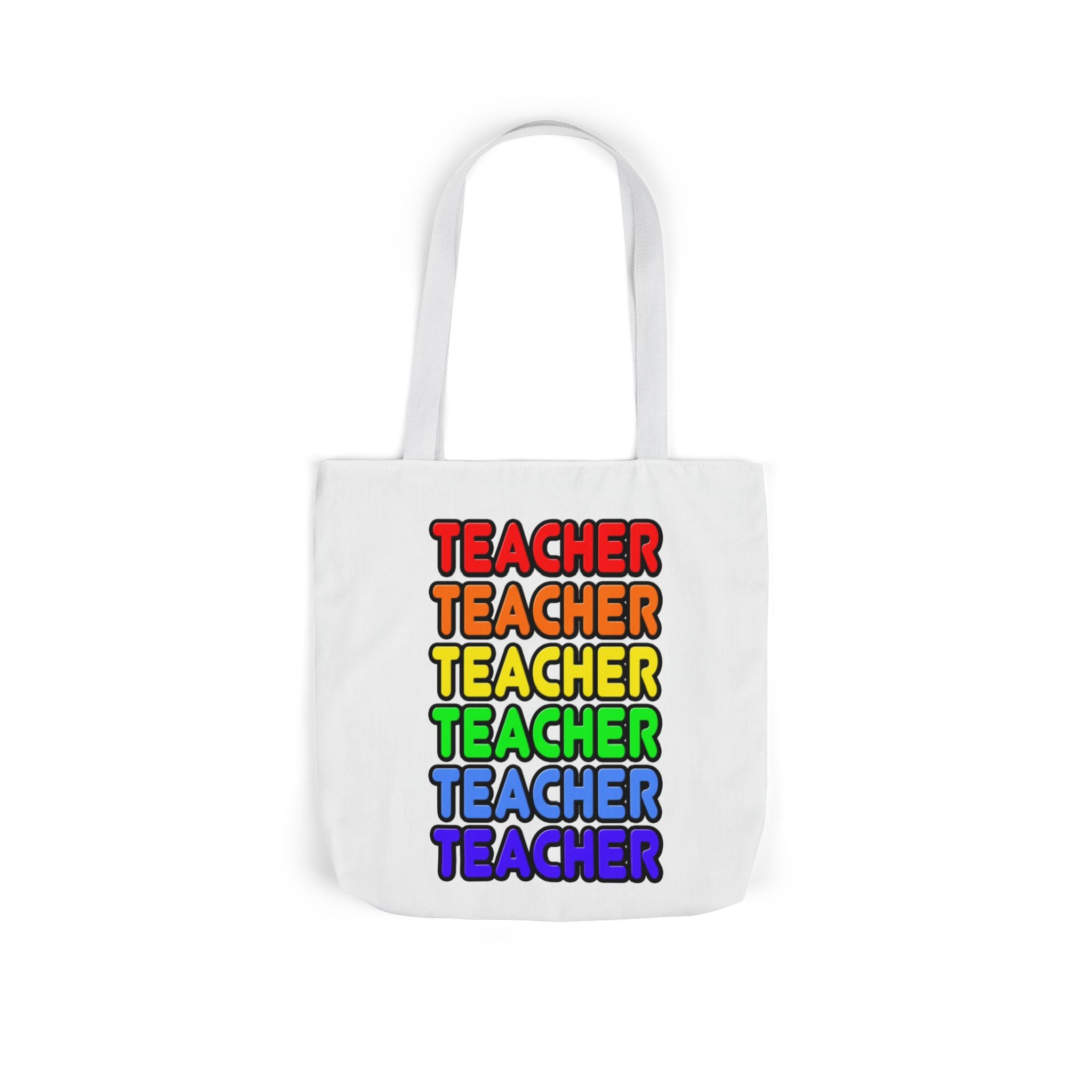 Rainbow Teacher - Canvas Tote Bag, 5-Color Straps