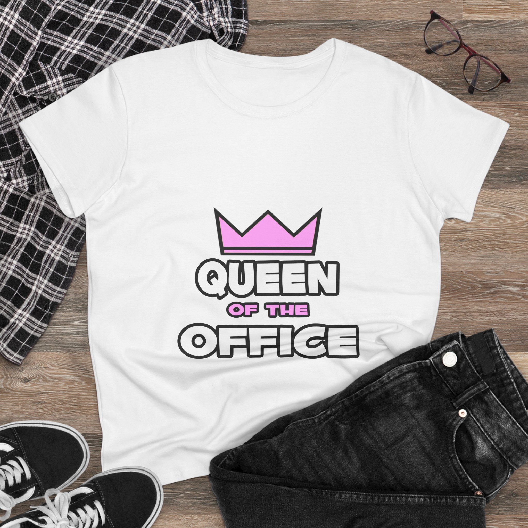 Queen of the Office - Women's Midweight Cotton Tee