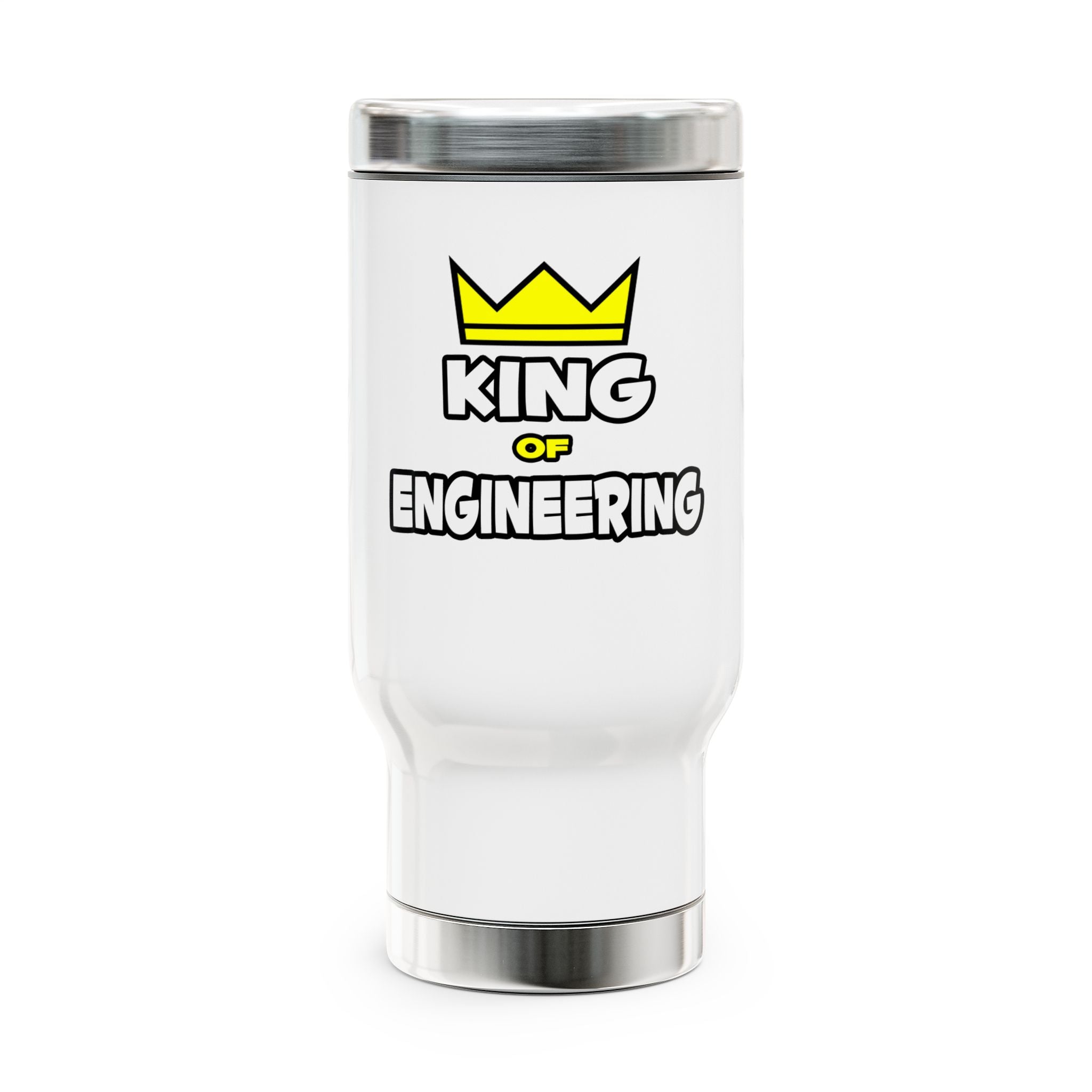 King of Engineering - Stainless Steel Travel Mug with Handle, 14oz