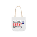 World's Best Teacher - Canvas Tote Bag, 5-Color Straps