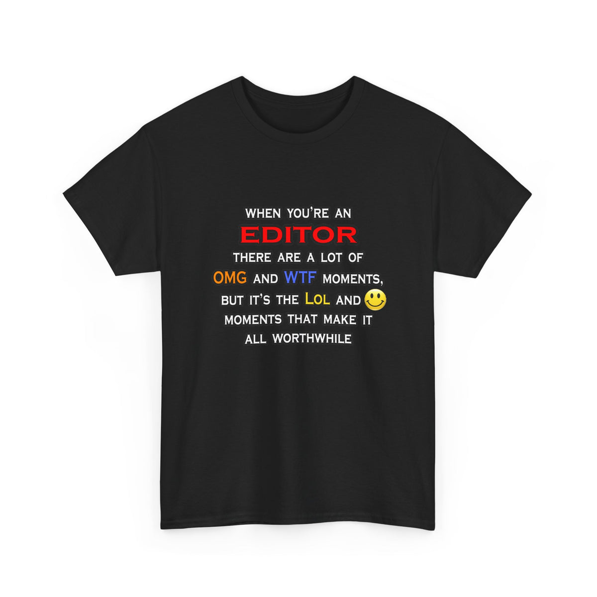 Editor ... OMG WTF LOL - Unisex Heavy Cotton Tee