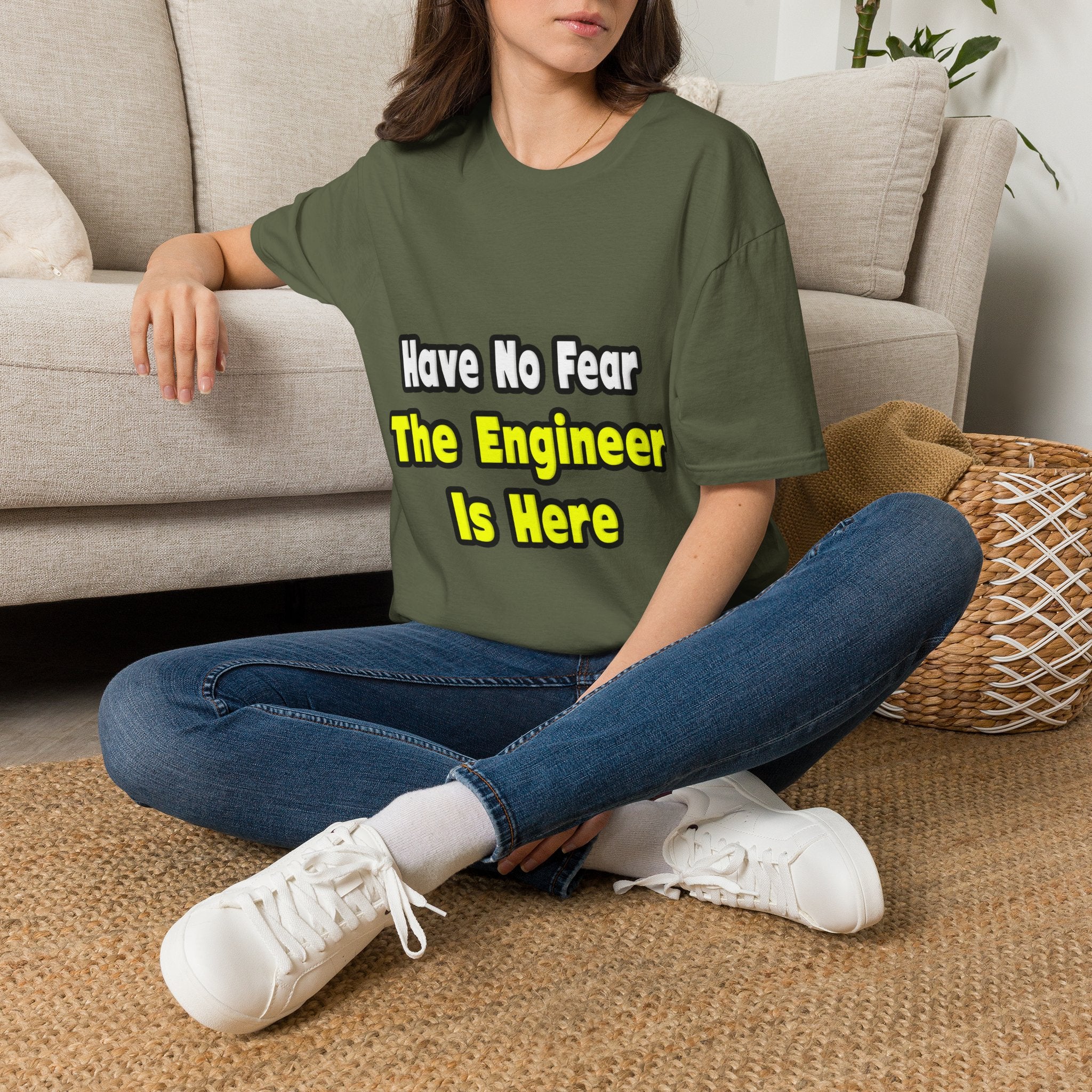 No Fear, The Engineer Is Here - Unisex Softstyle T-Shirt