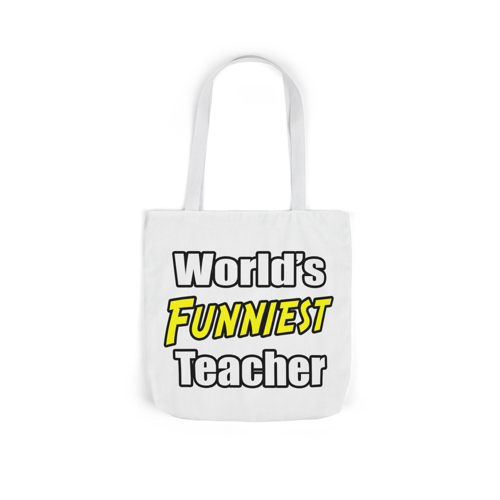 World's Funniest Teacher - Canvas Tote Bag, 5-Color Straps
