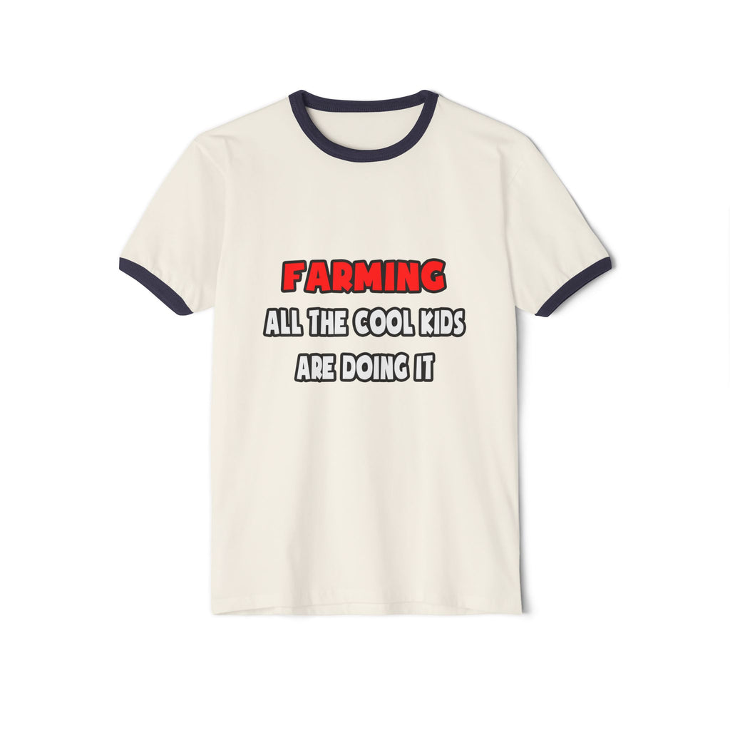 Funny Farmer Shirts and Gifts - Unisex Cotton Ringer T-Shirt