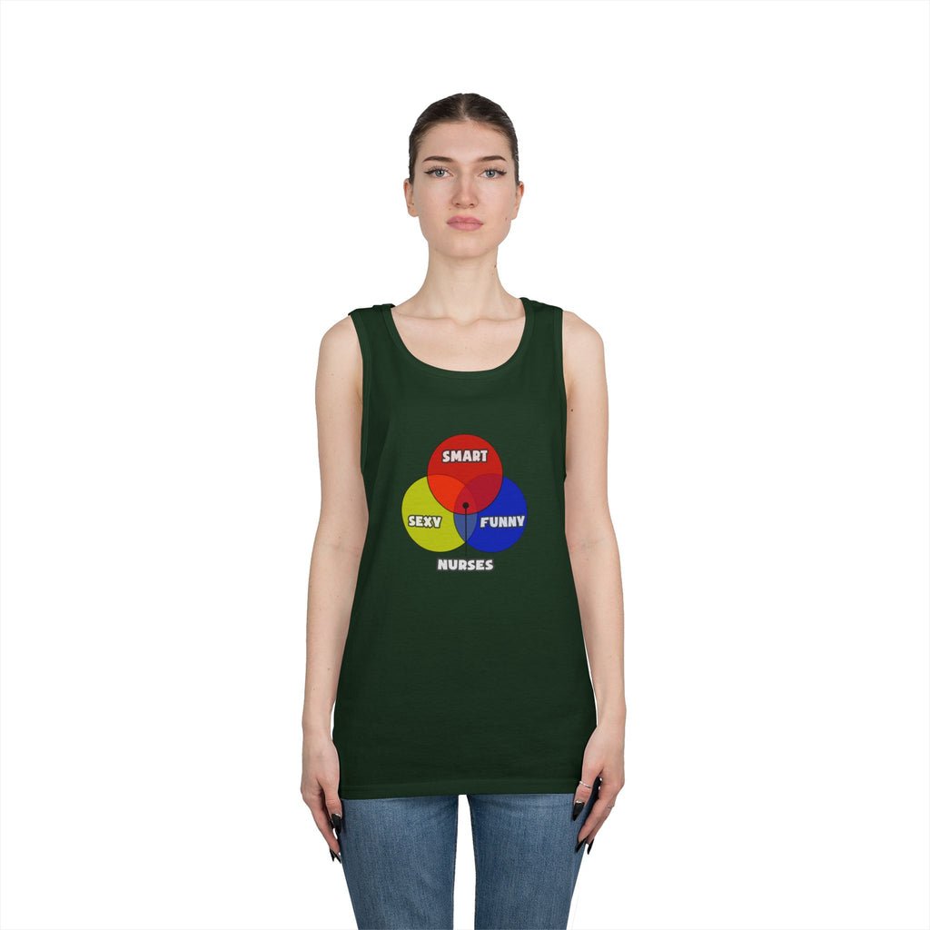 Venn Diagram .. Nurses - Unisex Heavy Cotton Tank Top