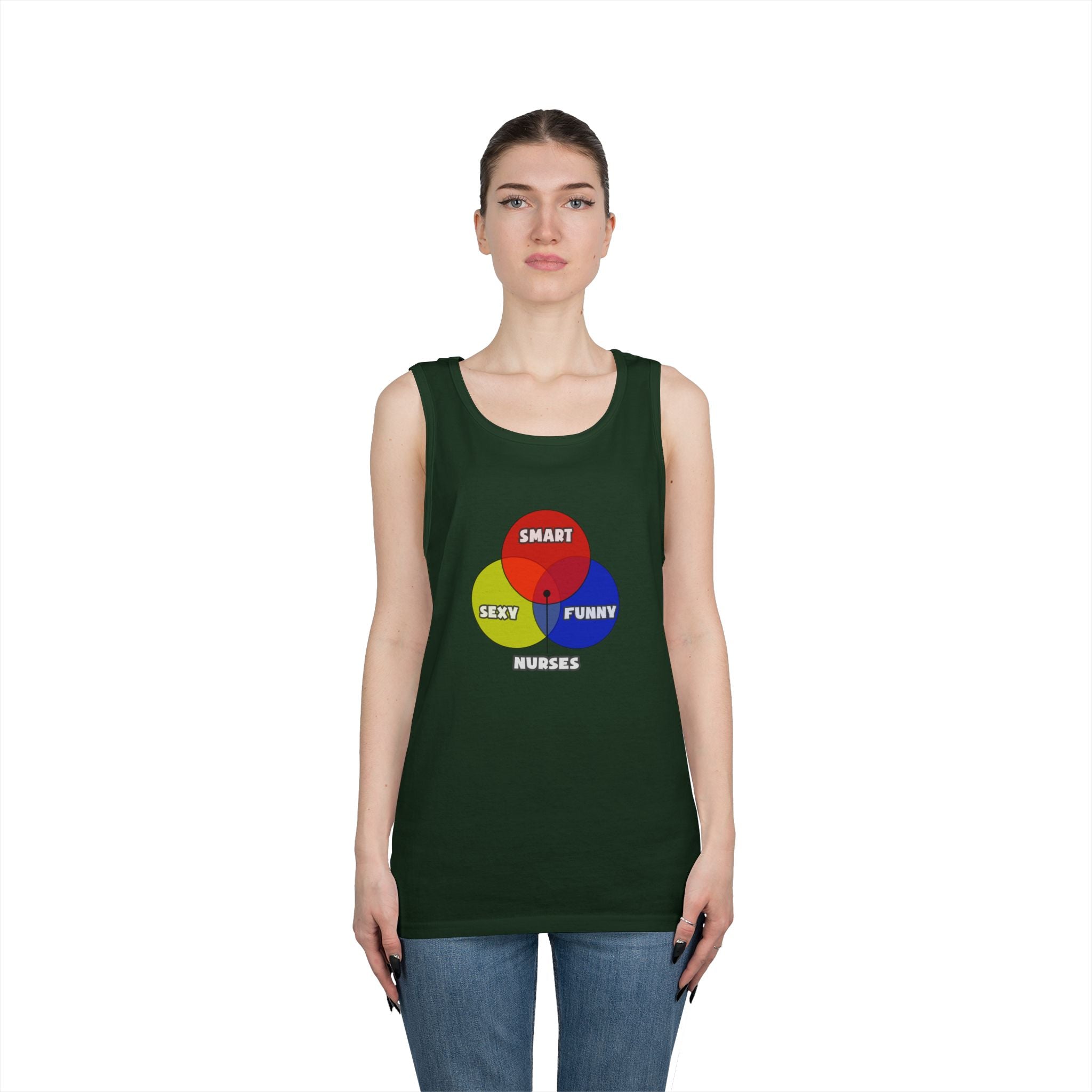Venn Diagram .. Nurses - Unisex Heavy Cotton Tank Top