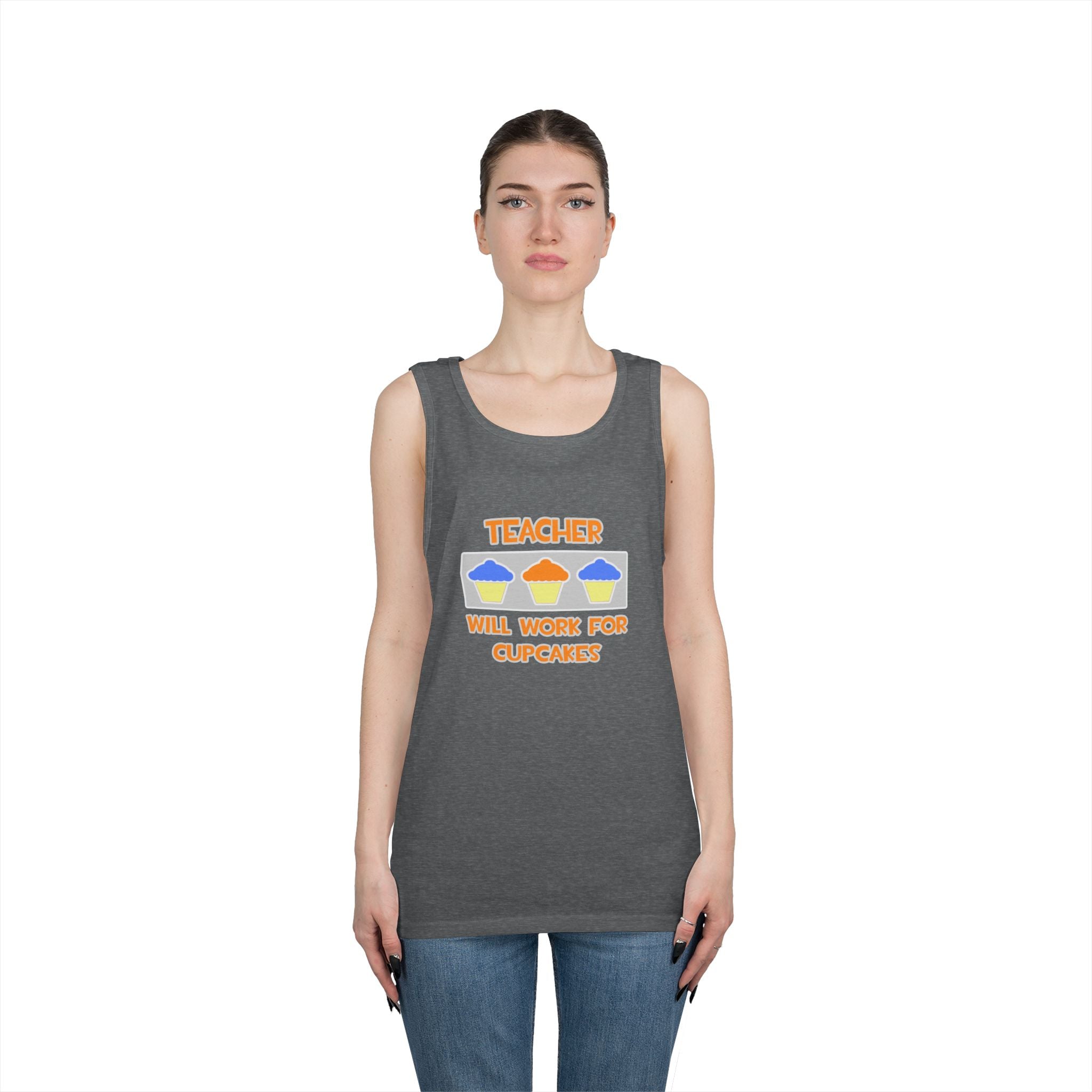 Teacher ... Will Work For Cupcakes - Unisex Heavy Cotton Tank Top