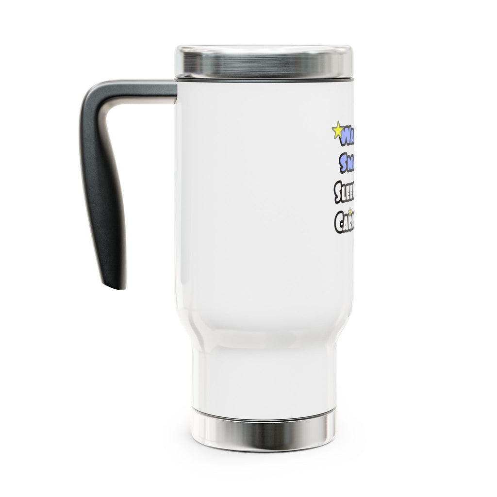 Wake Up Smarter...Sleep With a Cardiologist - Stainless Steel Travel Mug with Handle, 14oz