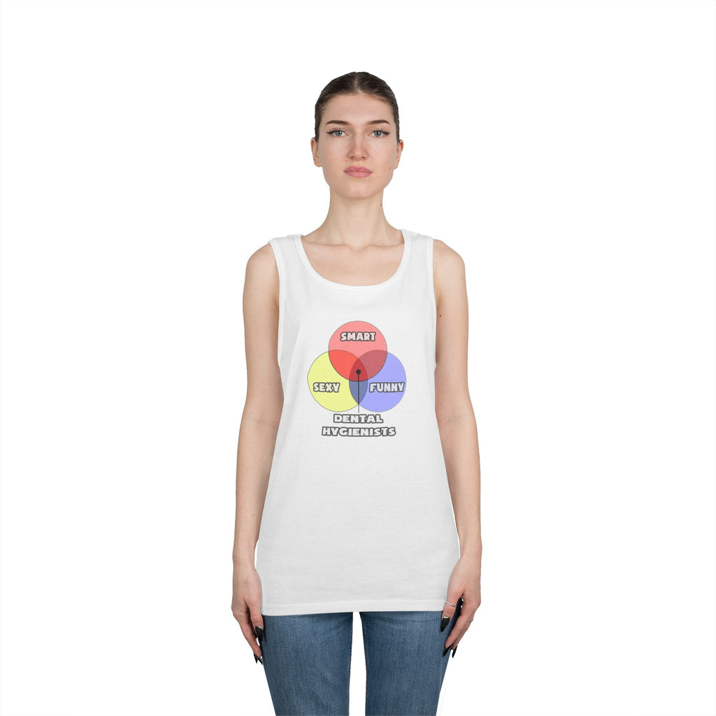 Venn Diagram .. Dental Hygienist - Unisex Heavy Cotton Tank Top