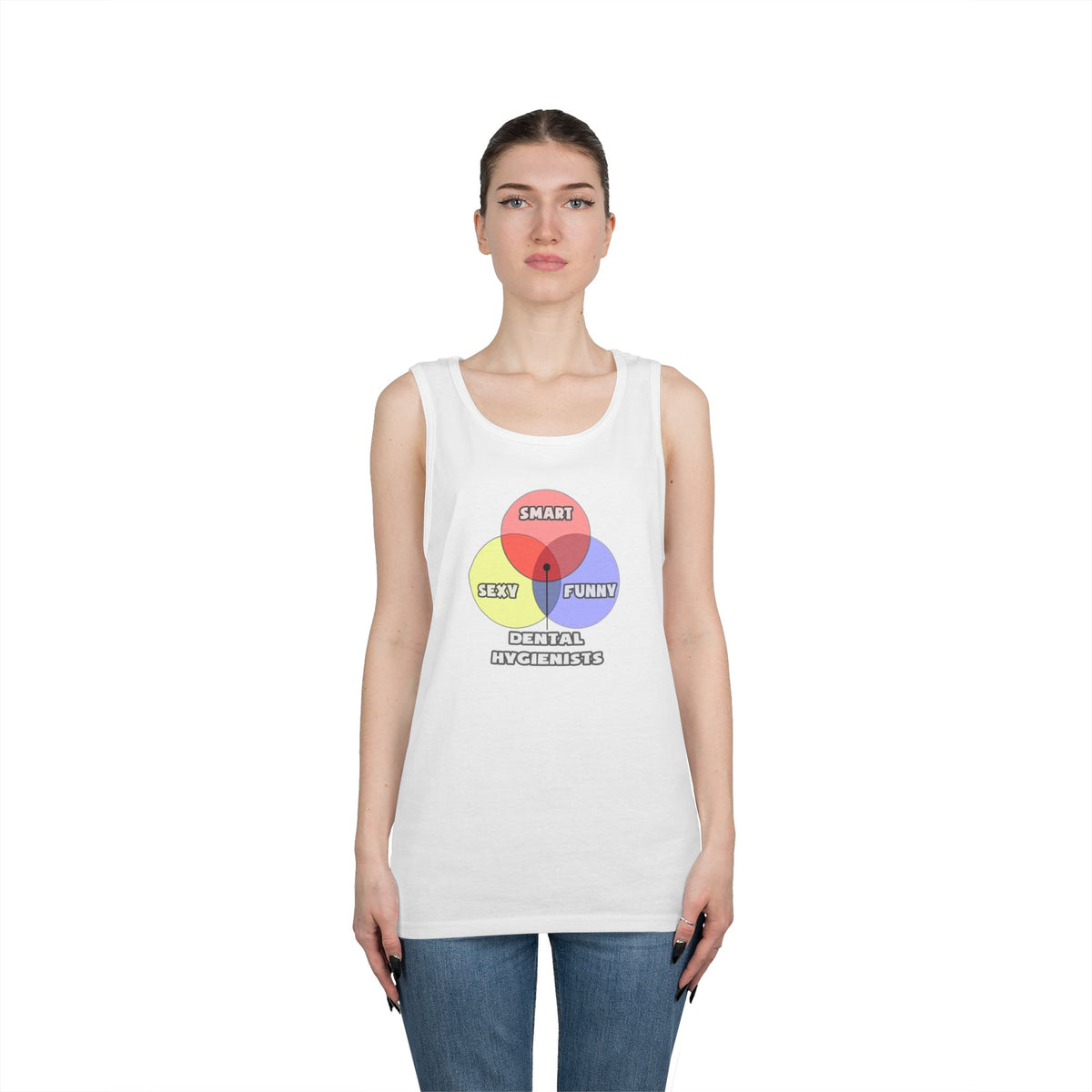 Venn Diagram .. Dental Hygienist - Unisex Heavy Cotton Tank Top