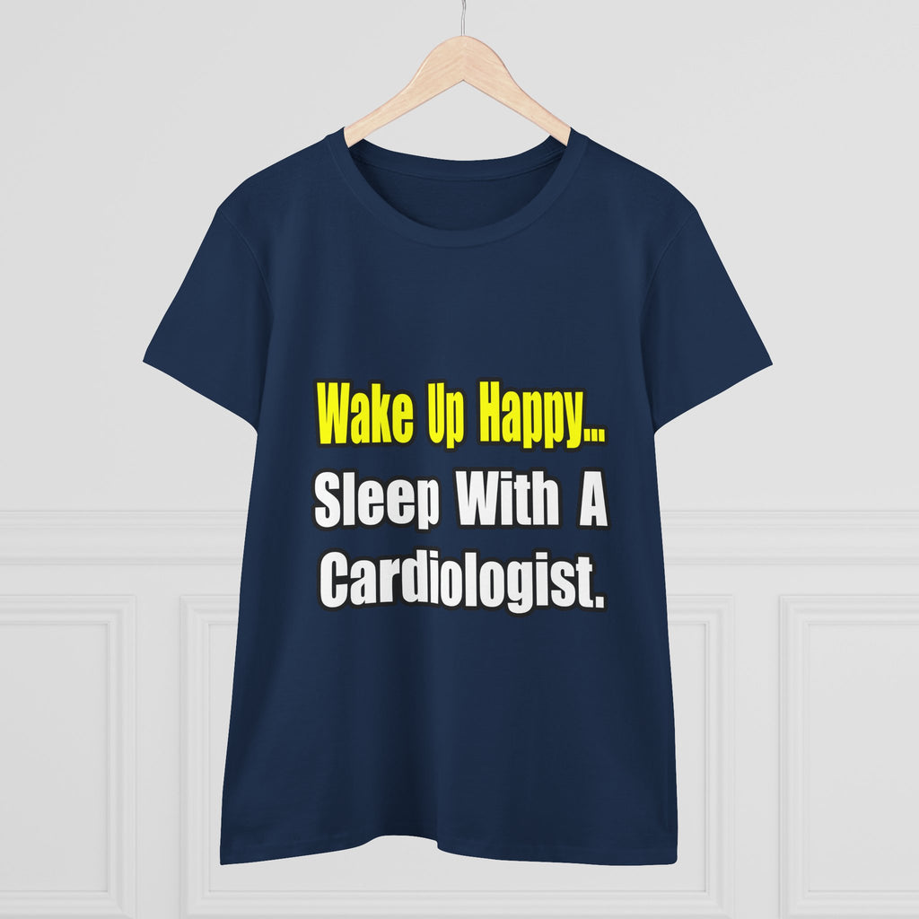Sleep With a Cardiologist - Women's Midweight Cotton Tee