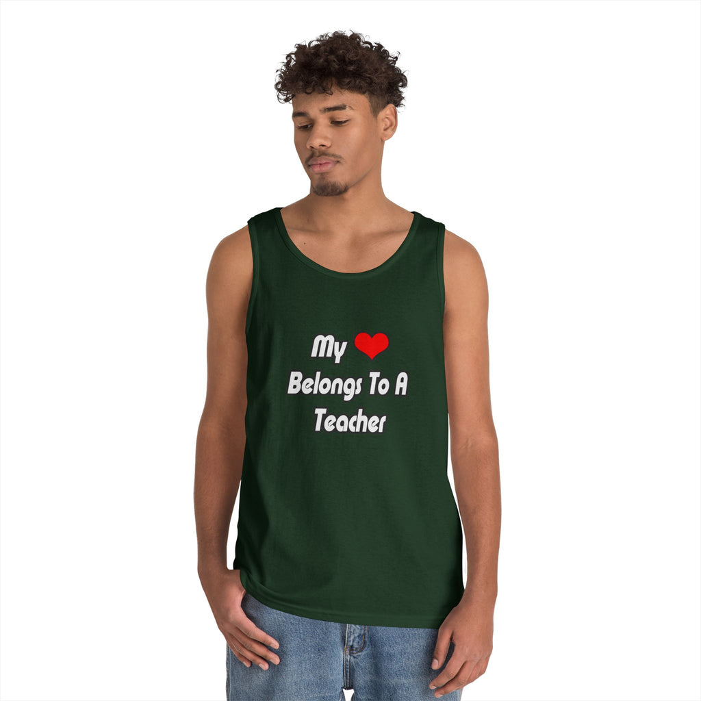 My Heart Belongs To A Teacher - Unisex Heavy Cotton Tank Top