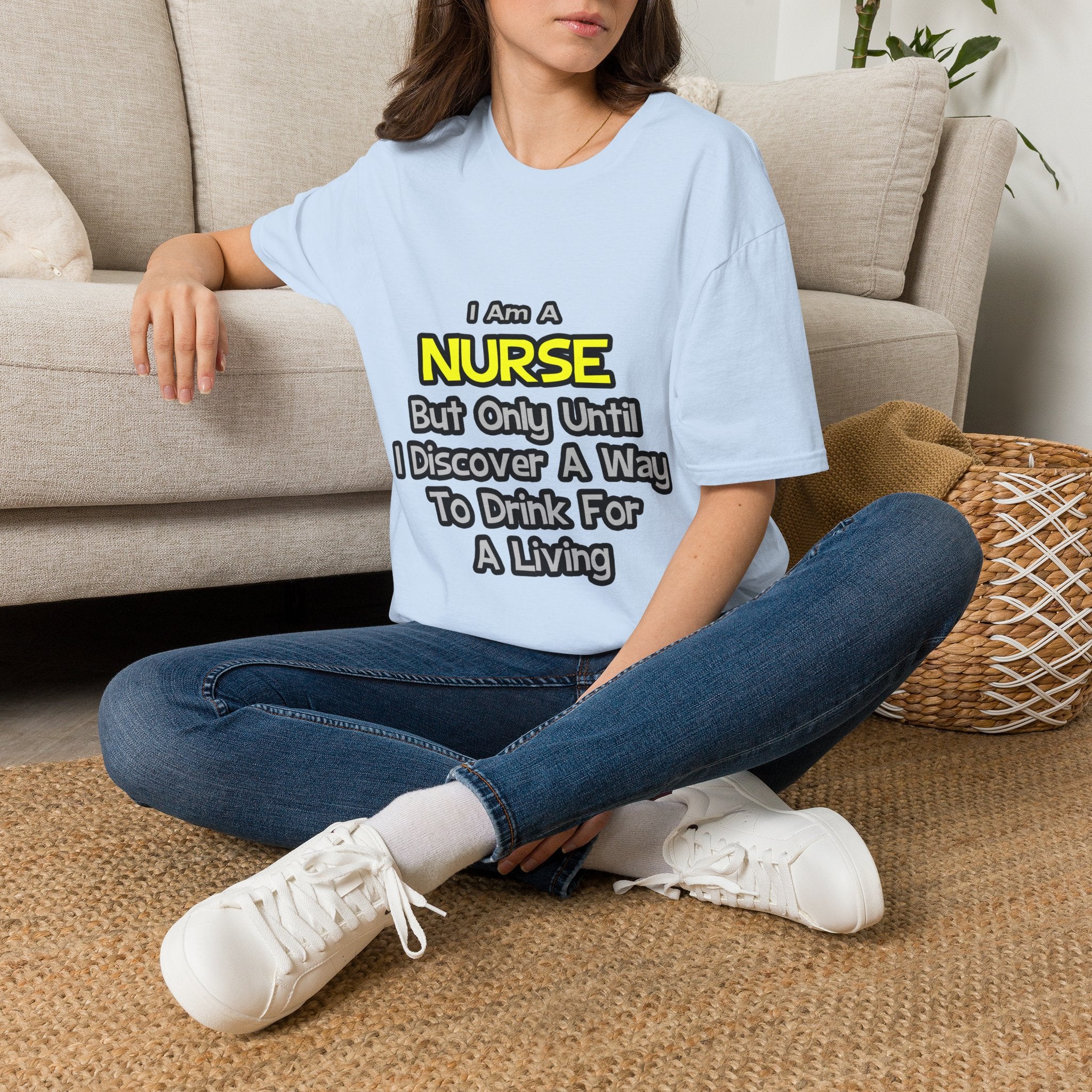 Nurse Joke .. Drink for a Living - Unisex Softstyle T-Shirt