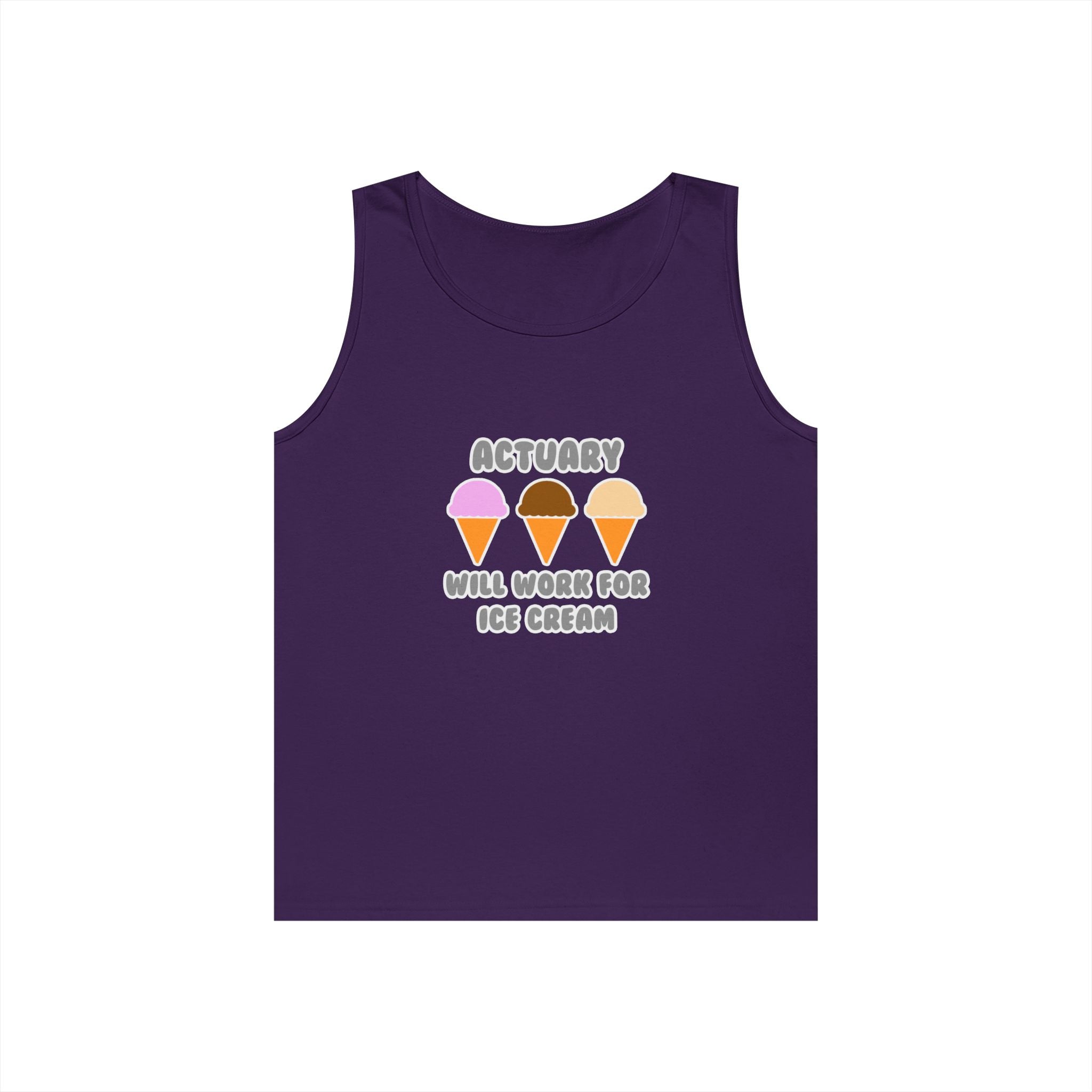 Actuary ... Will Work For Ice Cream - Unisex Heavy Cotton Tank Top