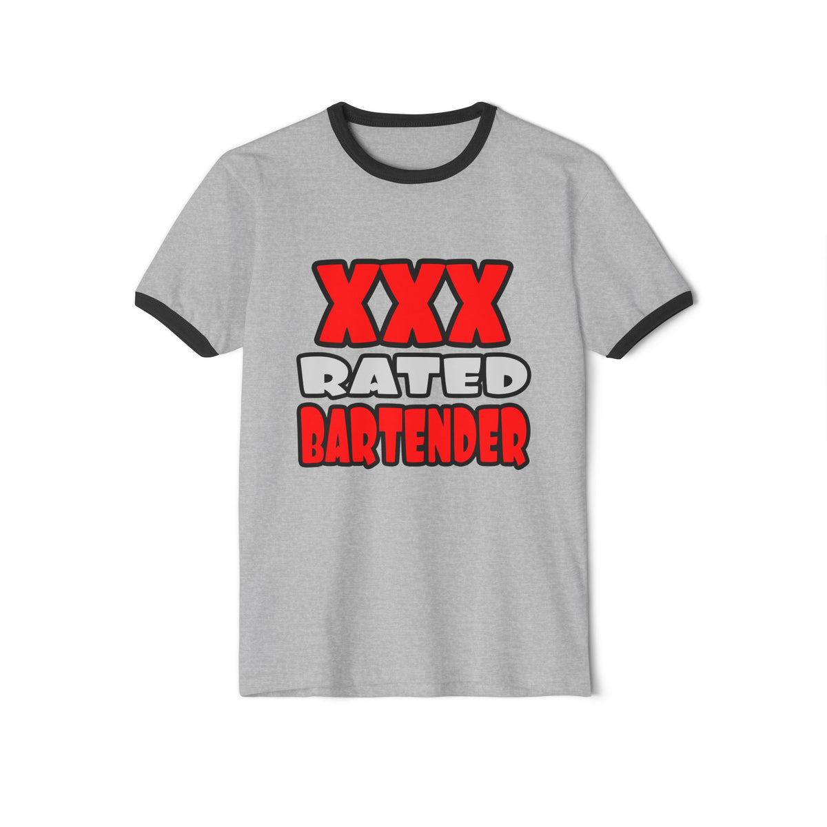 XXX Rated Bartender - Unisex Cotton Ringer T-Shirt