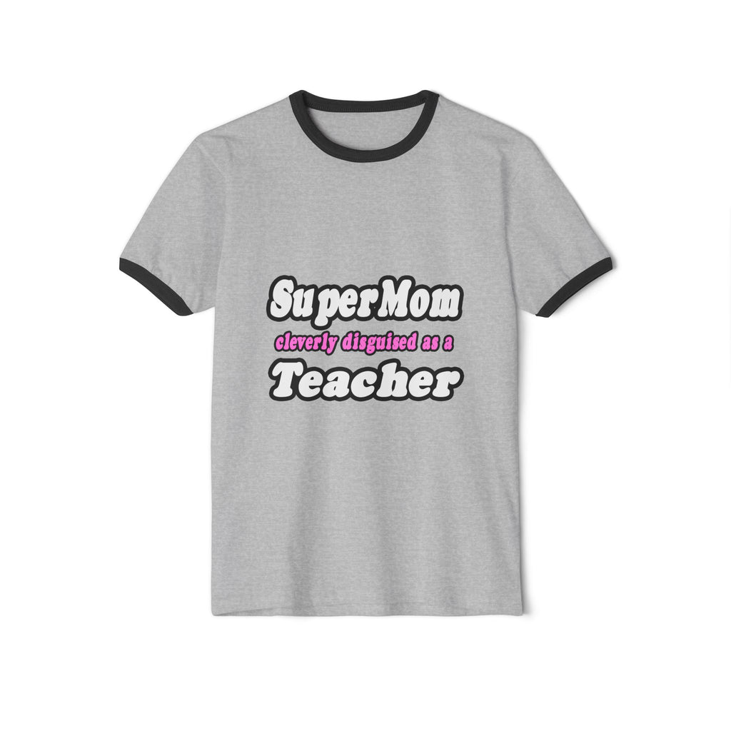 supermom teacher - Unisex Cotton Ringer T-Shirt