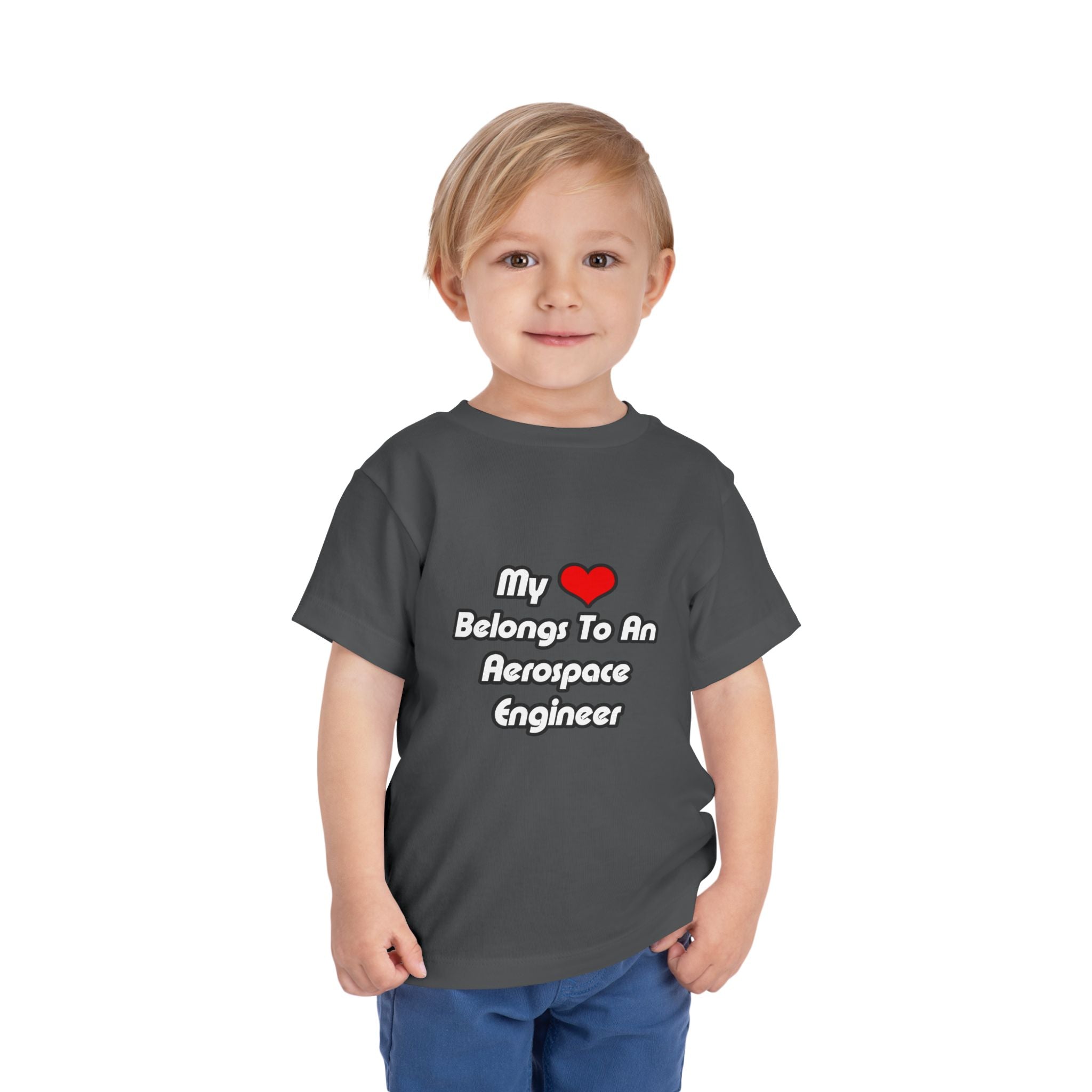 My Heart Belongs To An Aerospace Engineer - Toddler Short Sleeve Tee