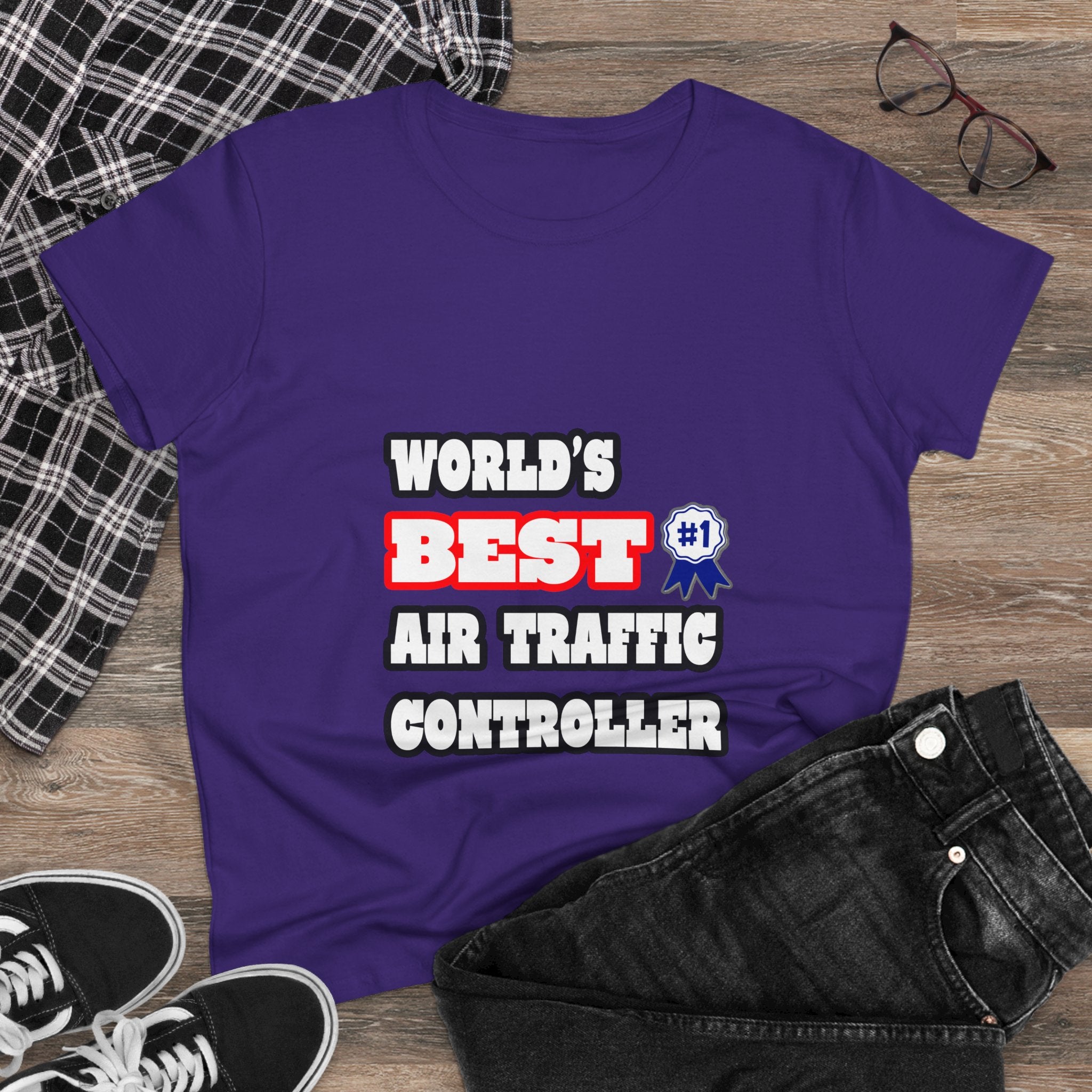 World's Best Air Traffic Controller - Women's Midweight Cotton Tee