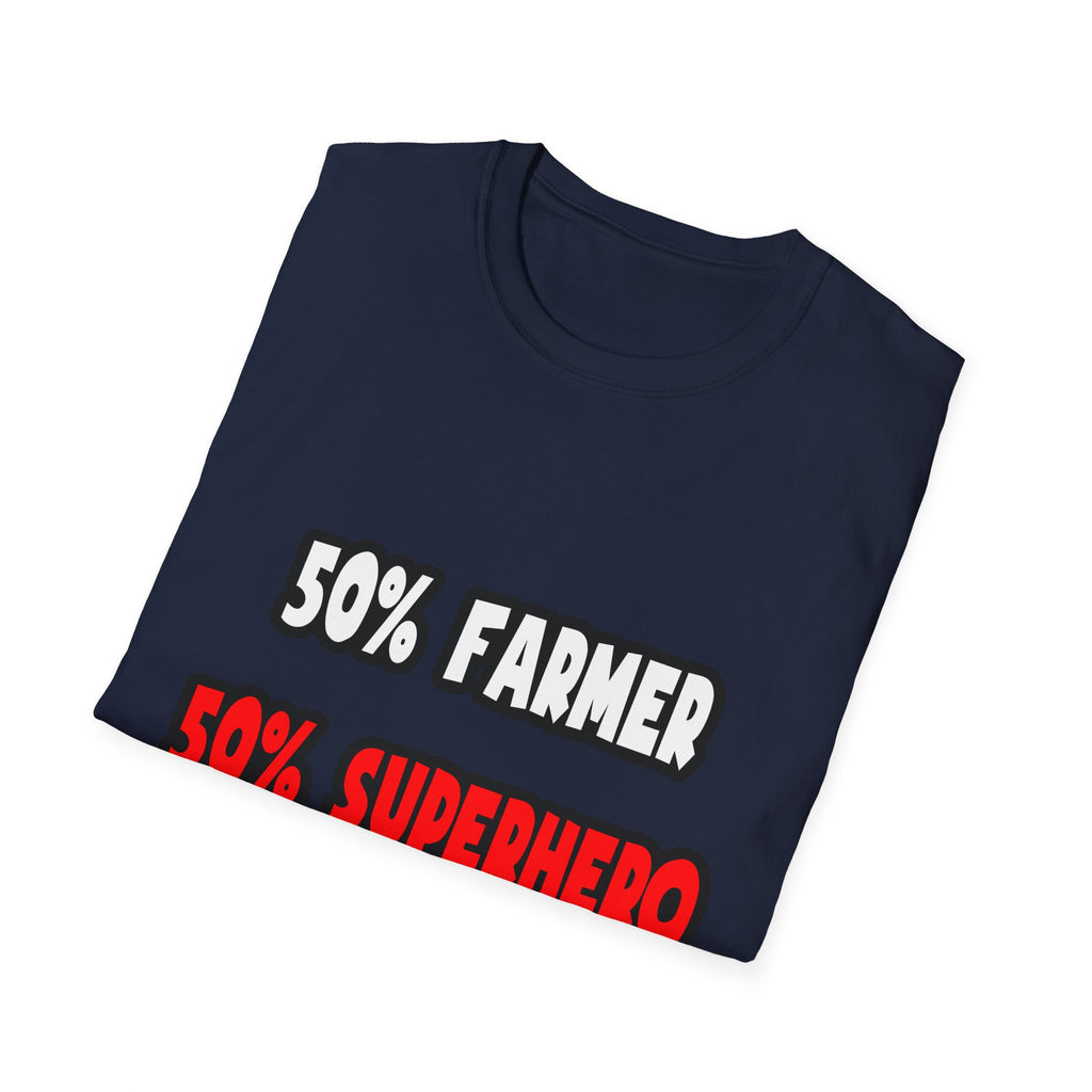 Half Farmer ... Half Superhero - Unisex Softstyle T-Shirt