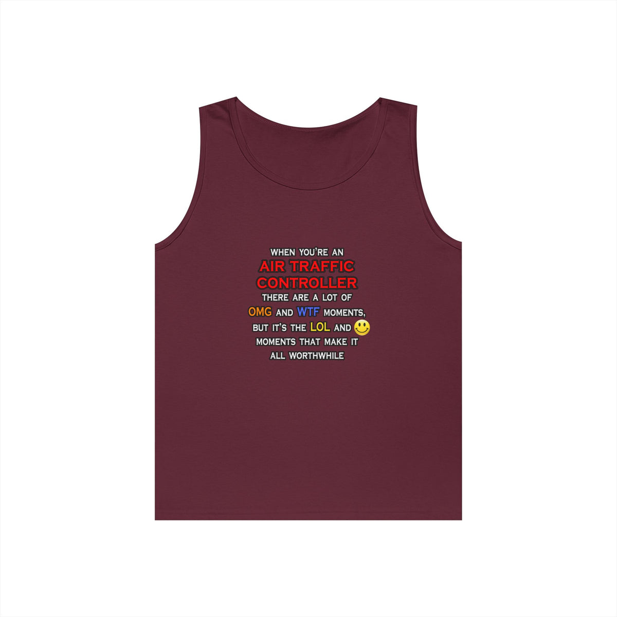 Funny Air Traffic Controller ... OMG WTF LOL - Unisex Heavy Cotton Tank Top