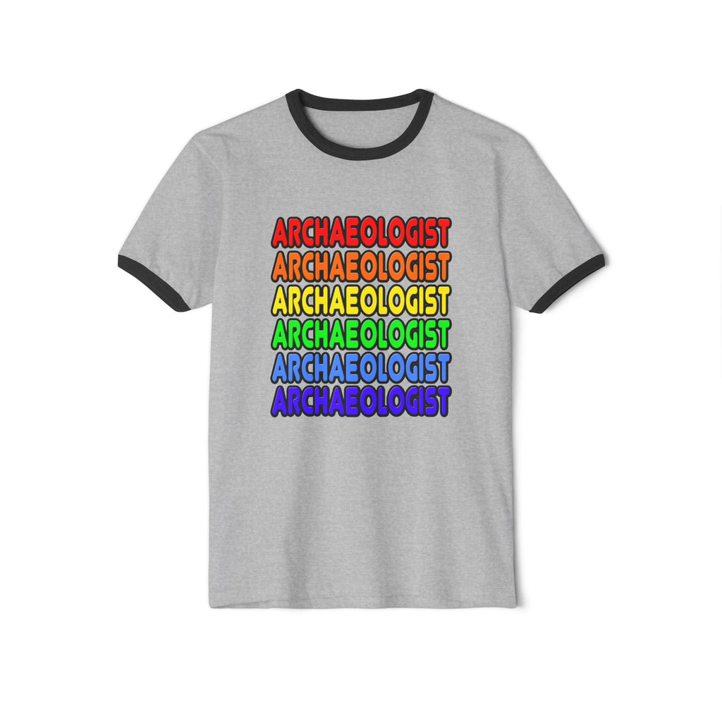 Rainbow Archaeologist - Unisex Cotton Ringer T-Shirt