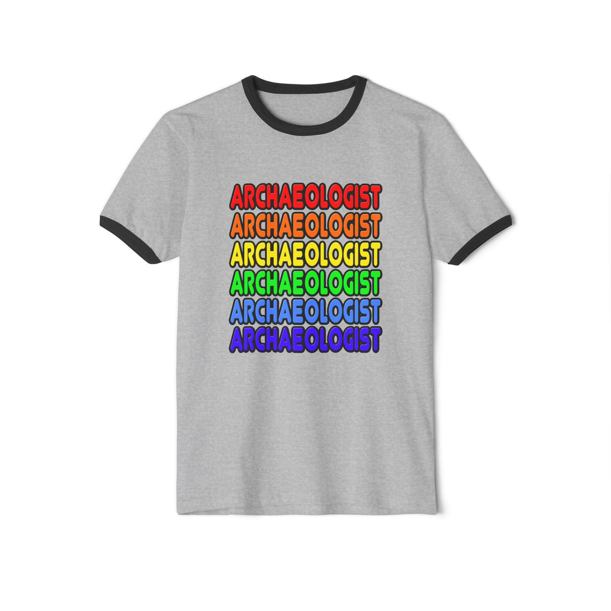 Rainbow Archaeologist - Unisex Cotton Ringer T-Shirt