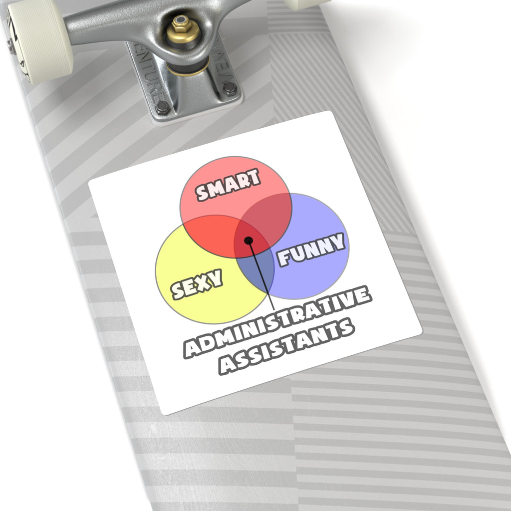 Venn Diagram .. Administrative Assistants - Square Stickers