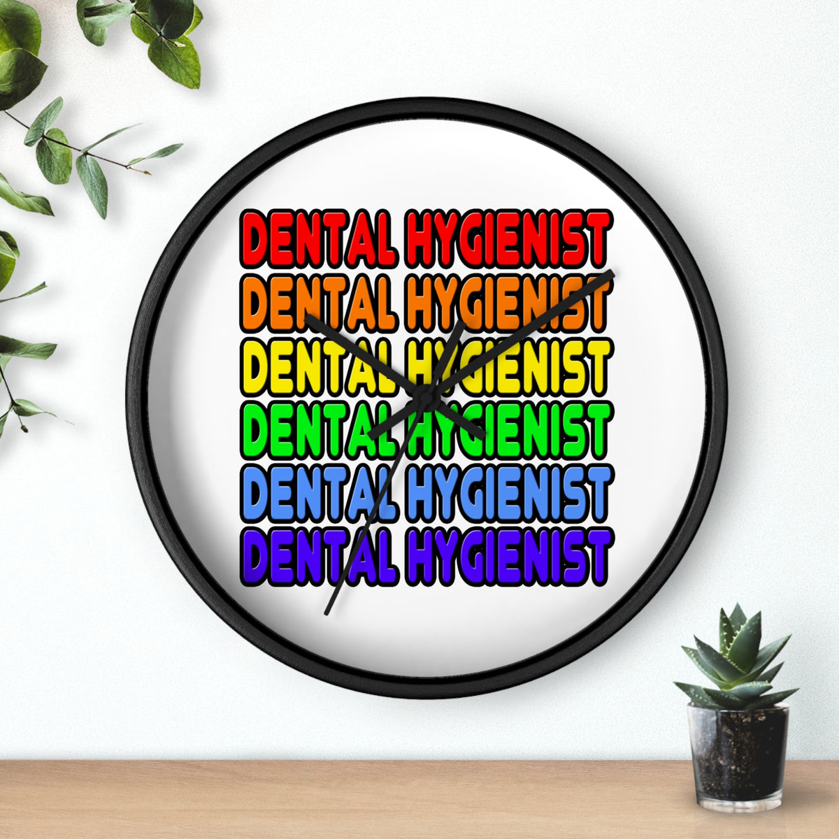 Rainbow Dental Hygienist - Wall Clock