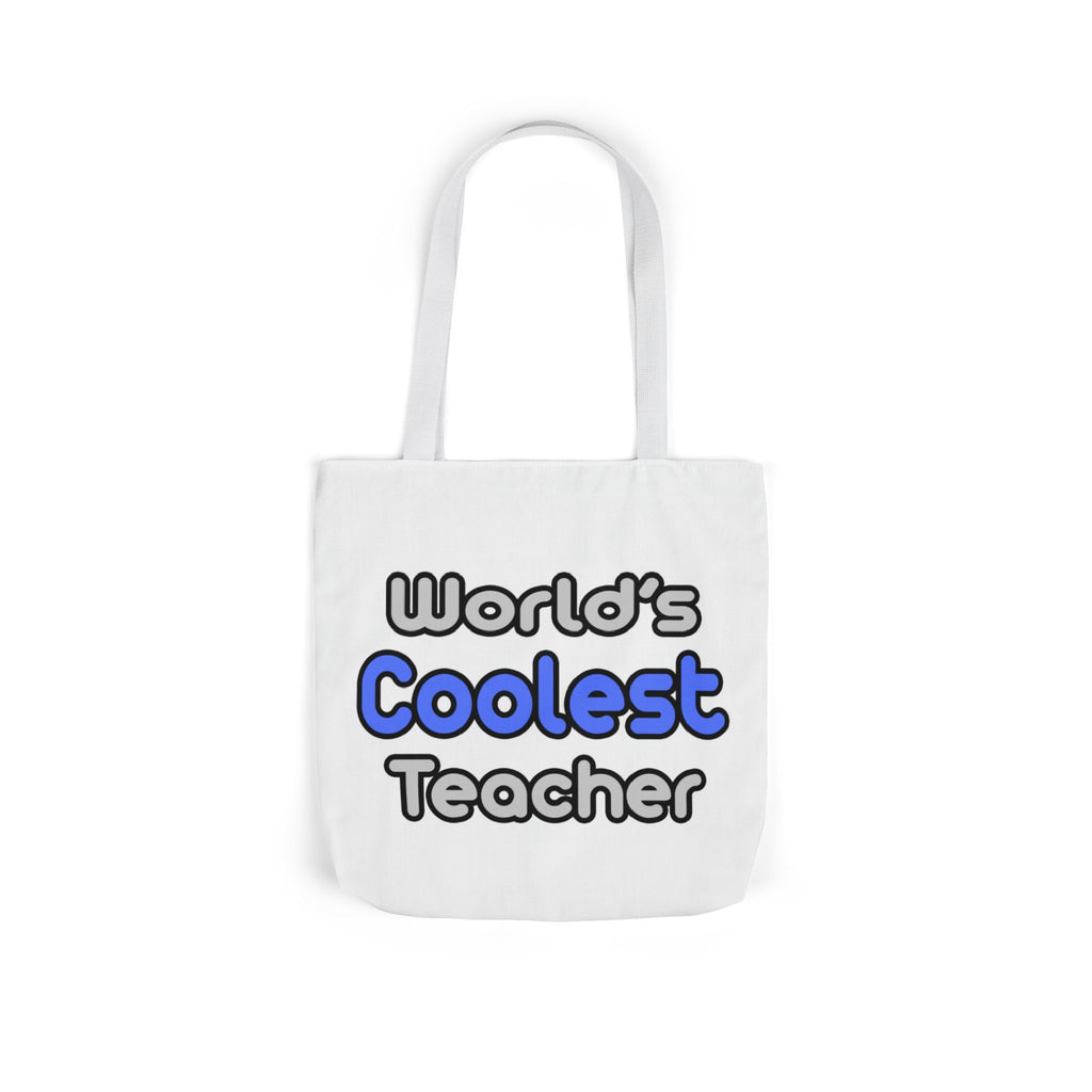 World's Coolest Teacher - Canvas Tote Bag, 5-Color Straps