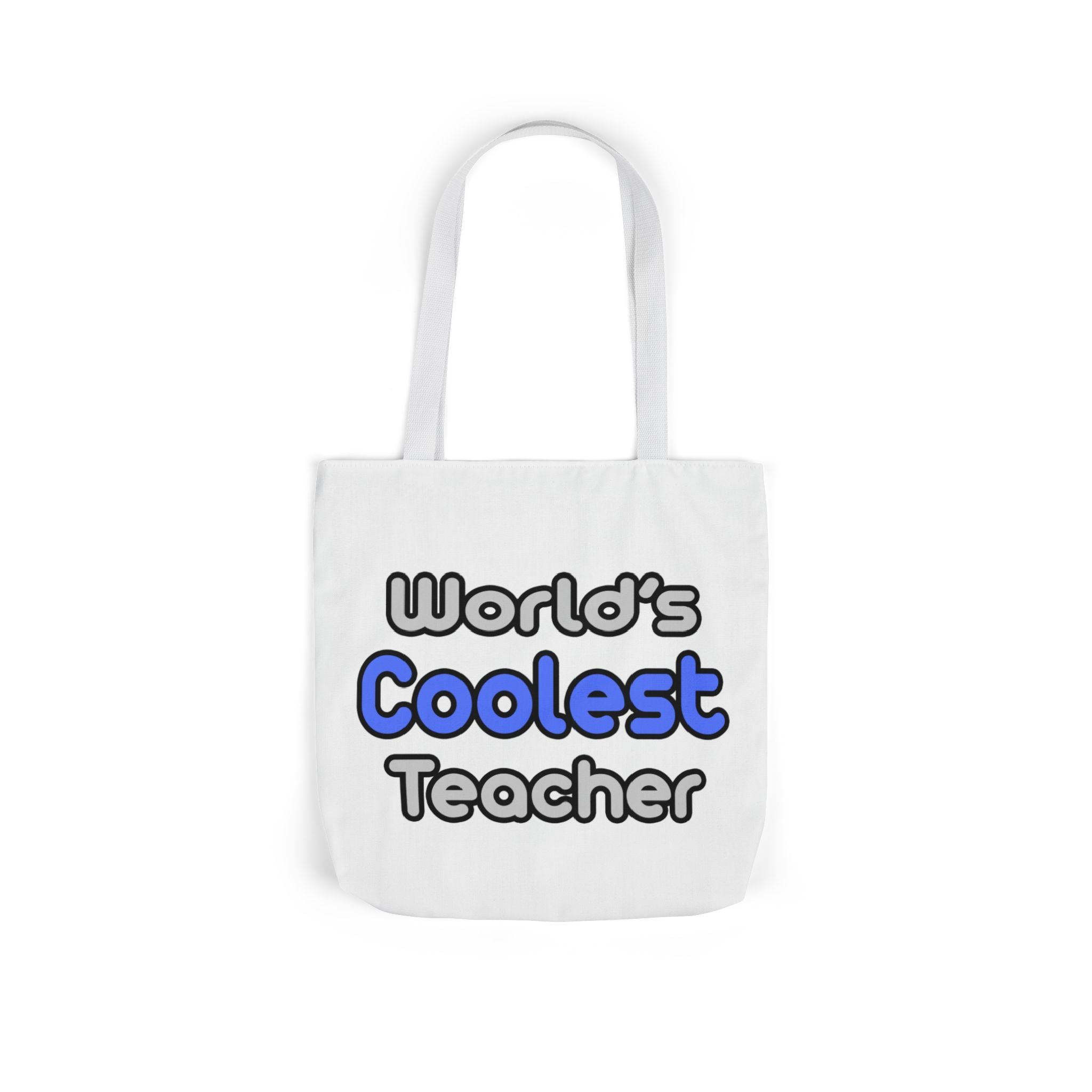 World's Coolest Teacher - Canvas Tote Bag, 5-Color Straps