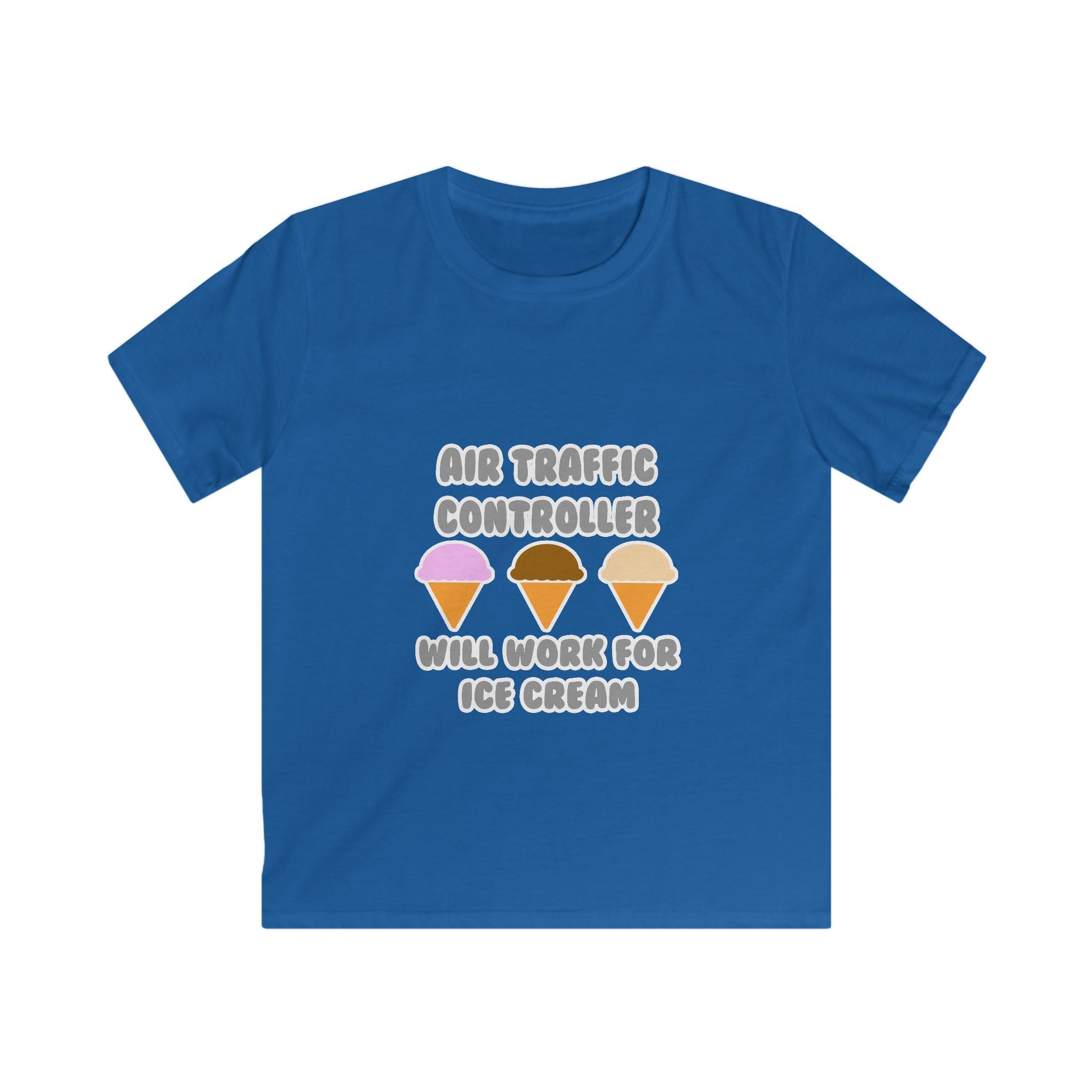 Air Traffic Controller ... Will Work For Ice Cream - Kids Softstyle Tee