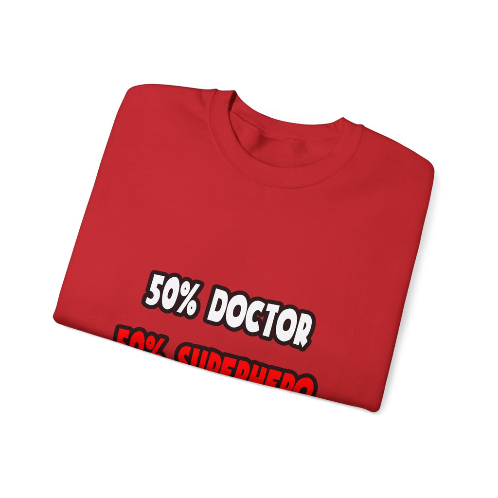 Half Doctor ... Half Superhero - Unisex Heavy Blend™ Crewneck Sweatshirt