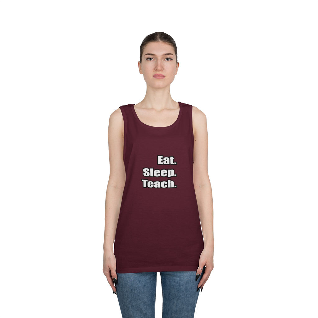 eat sleep teach - Unisex Heavy Cotton Tank Top