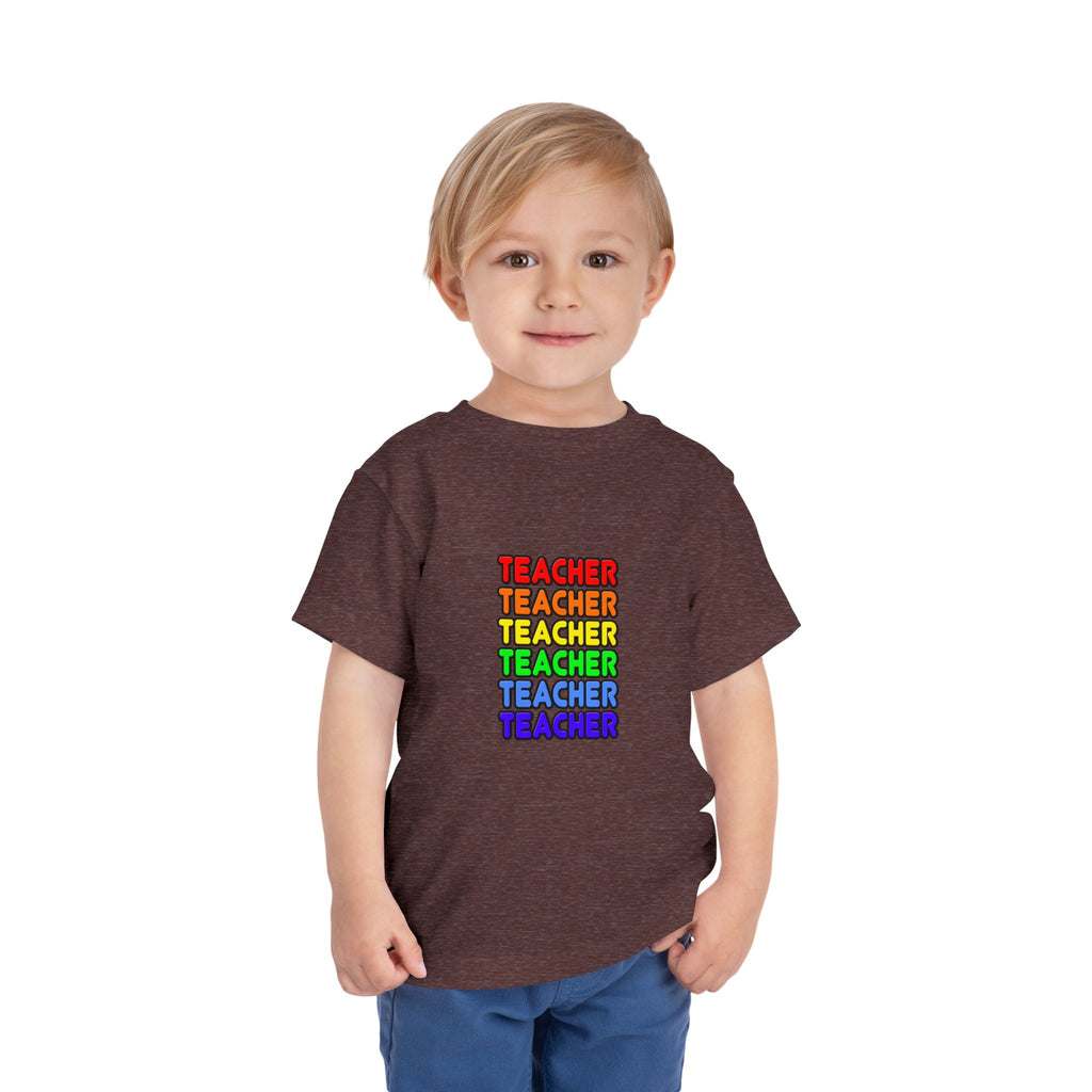 Rainbow Teacher - Toddler Short Sleeve Tee
