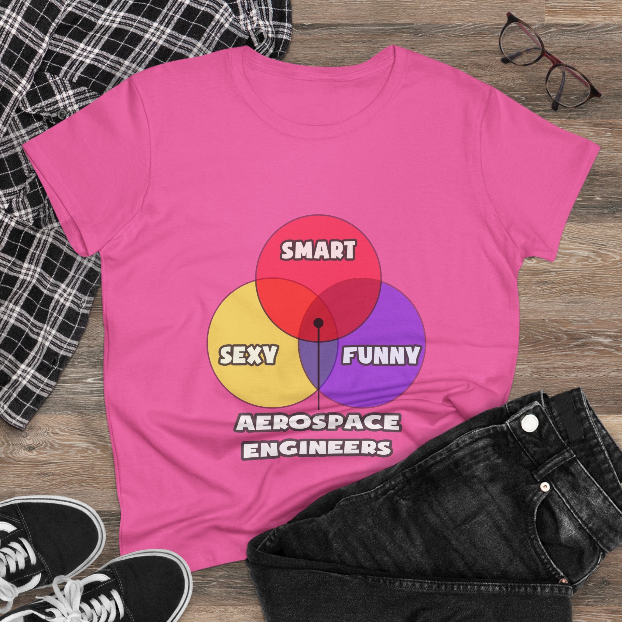 Venn Diagram .. Aerospace Engineers - Women's Midweight Cotton Tee