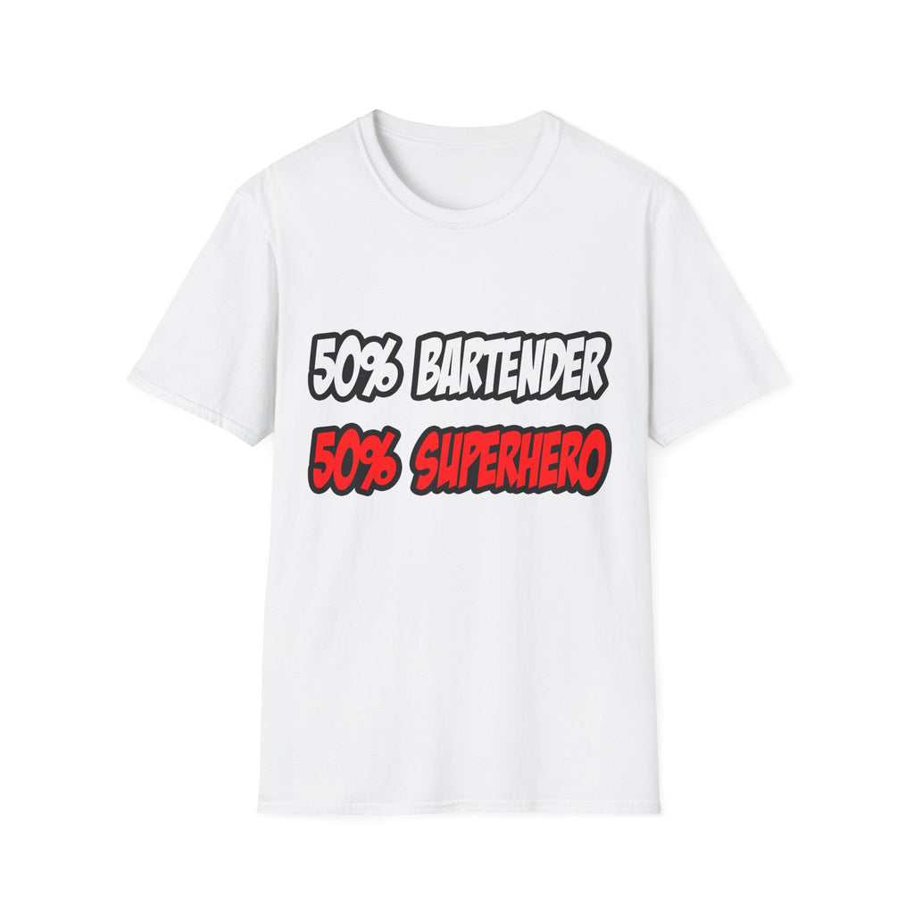 Half Bartender...Half Superhero - Unisex Softstyle T-Shirt