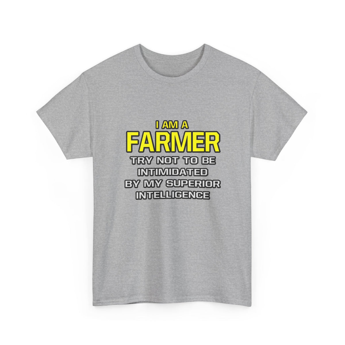 Farmer...Superior Intelligence - Unisex Heavy Cotton Tee