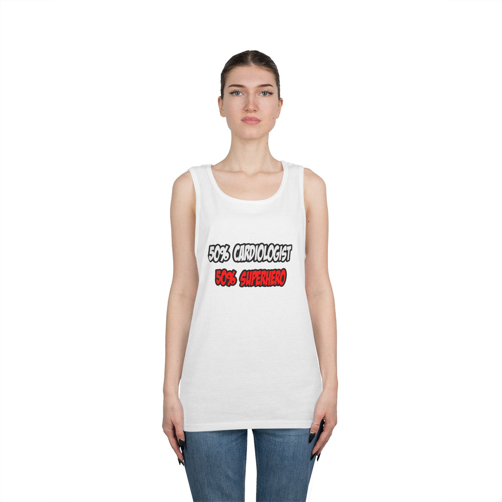 Half Cardiologist...Half Superhero - Unisex Heavy Cotton Tank Top