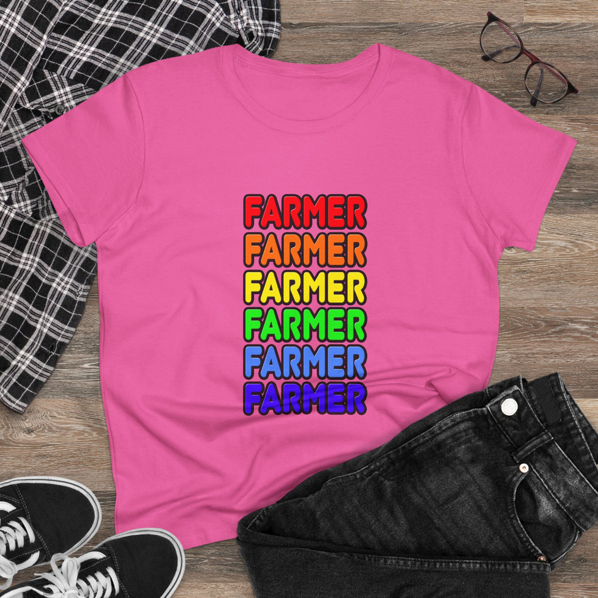 Rainbow Farmer - Women's Midweight Cotton Tee