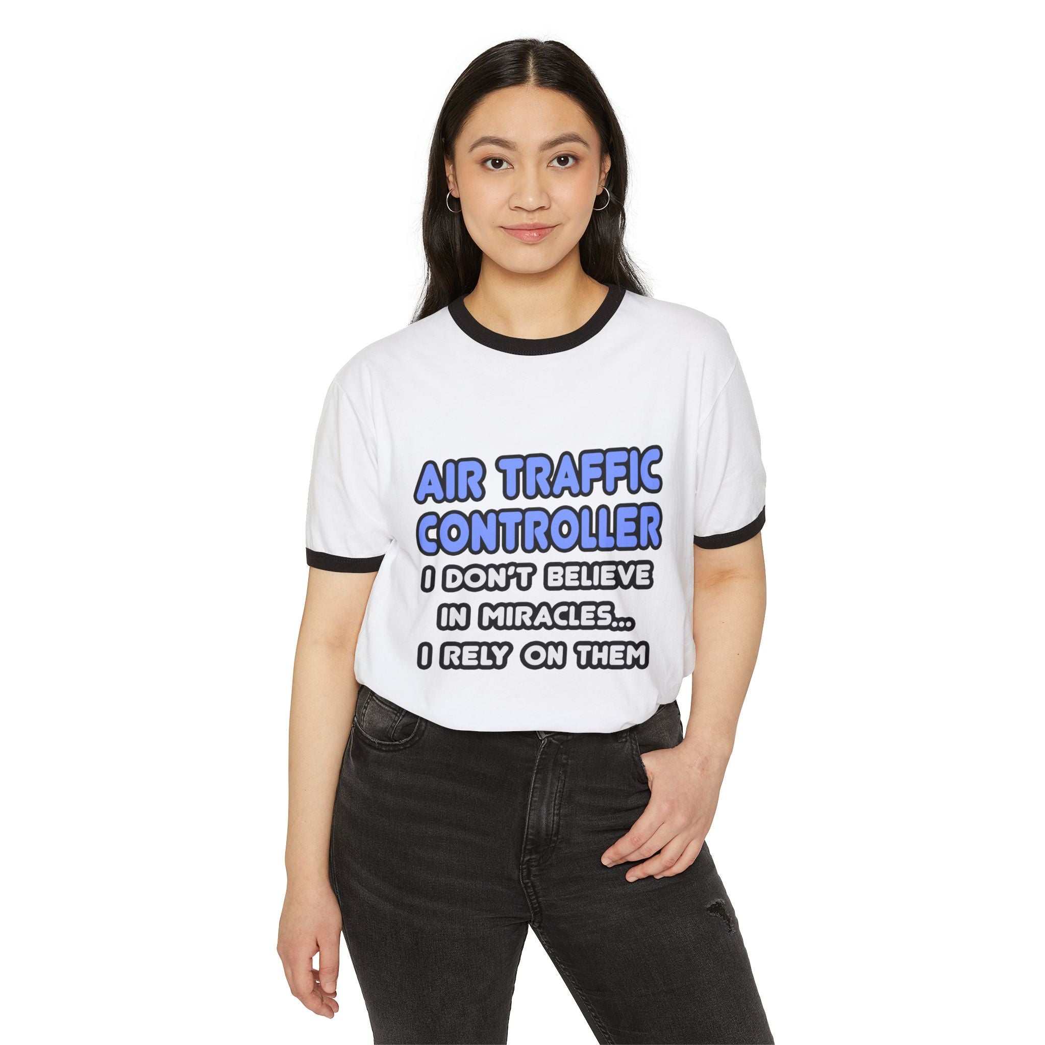 Miracles and Air Traffic Controllers - Unisex Cotton Ringer T-Shirt