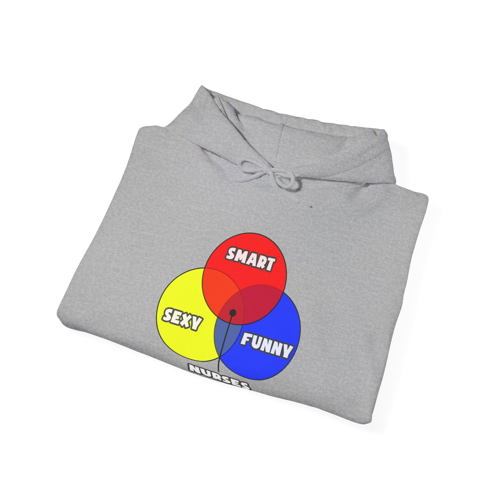 Venn Diagram .. Nurses - Unisex Heavy Blend™ Hooded Sweatshirt