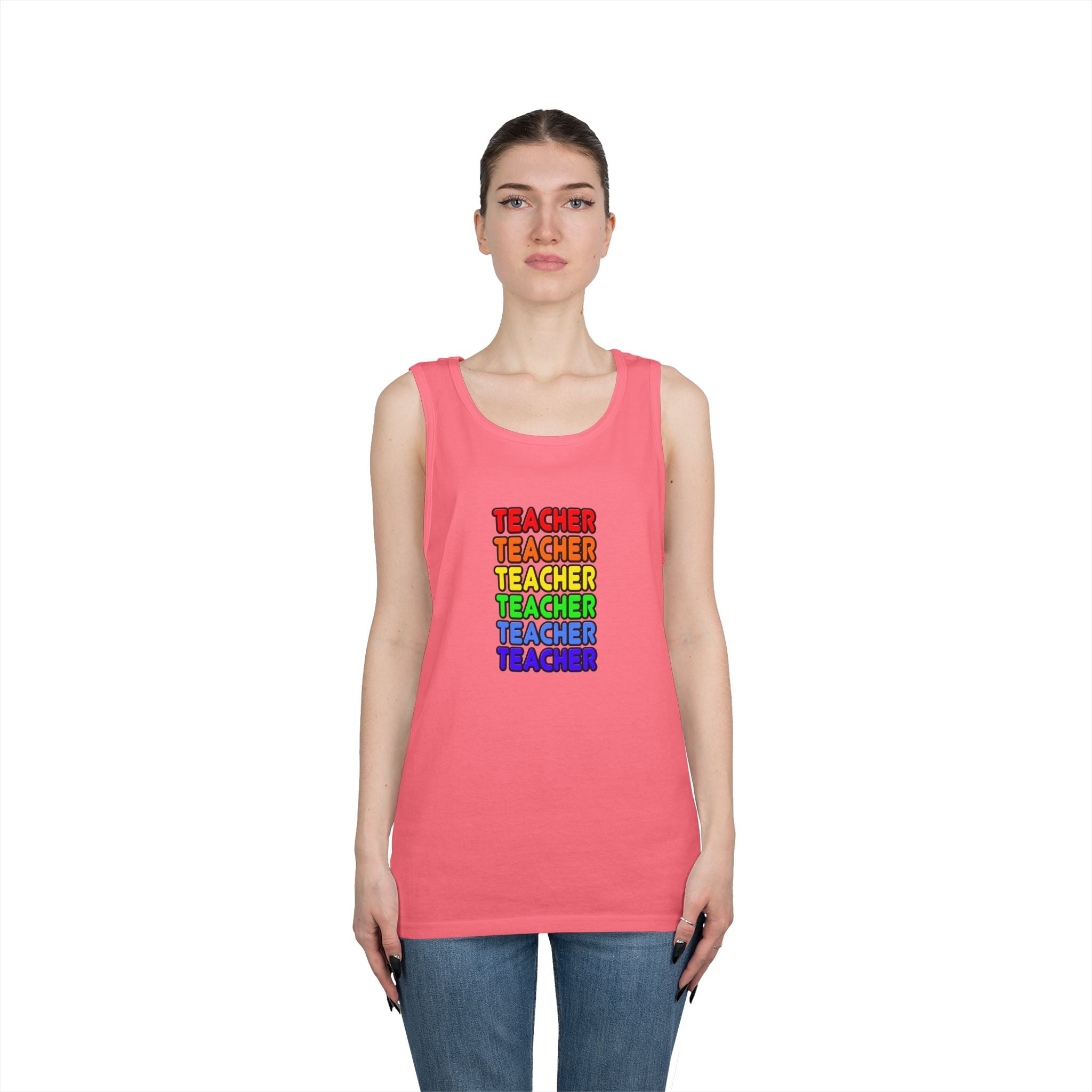 Rainbow Teacher - Unisex Heavy Cotton Tank Top