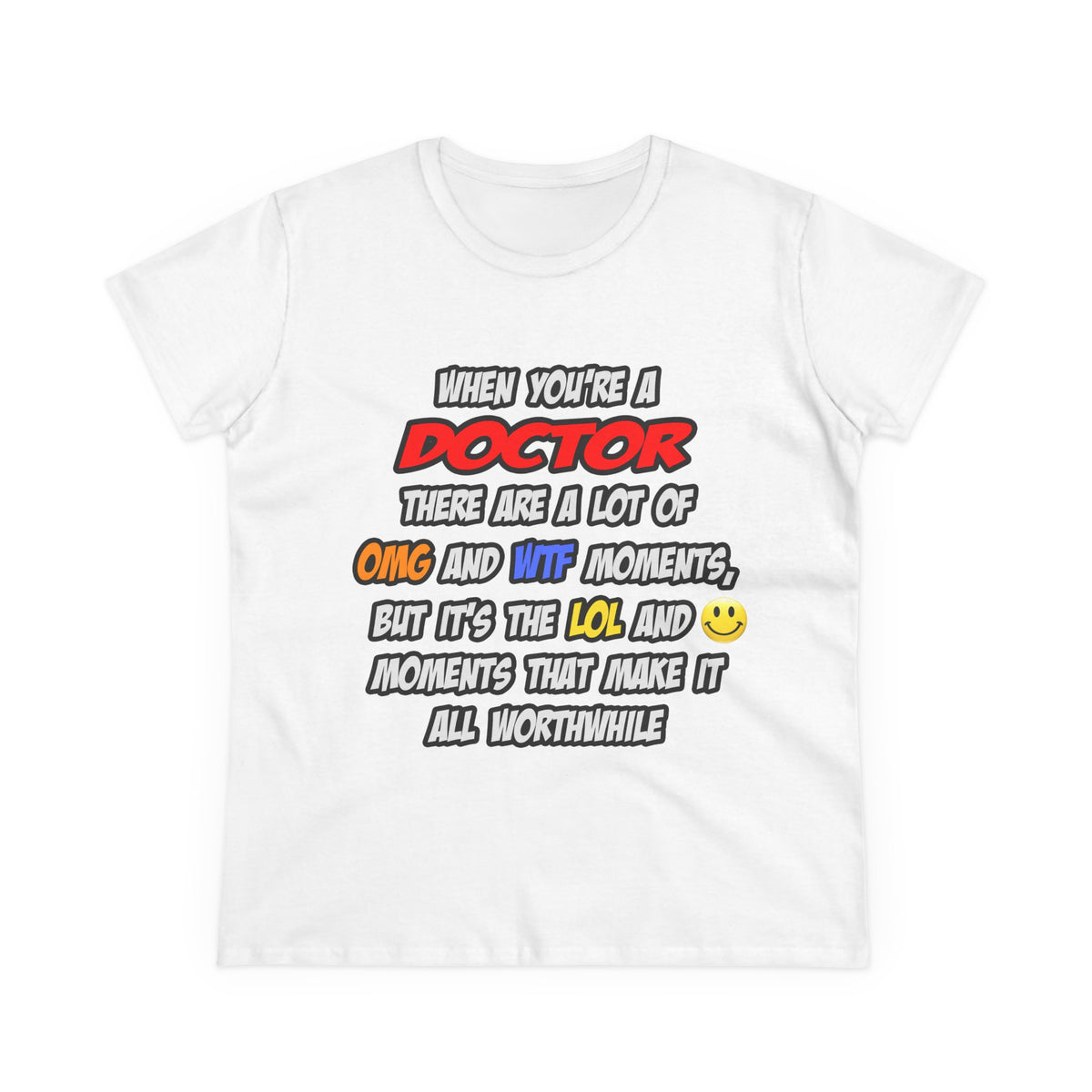 Doctor .. OMG WTF LOL - Women's Midweight Cotton Tee
