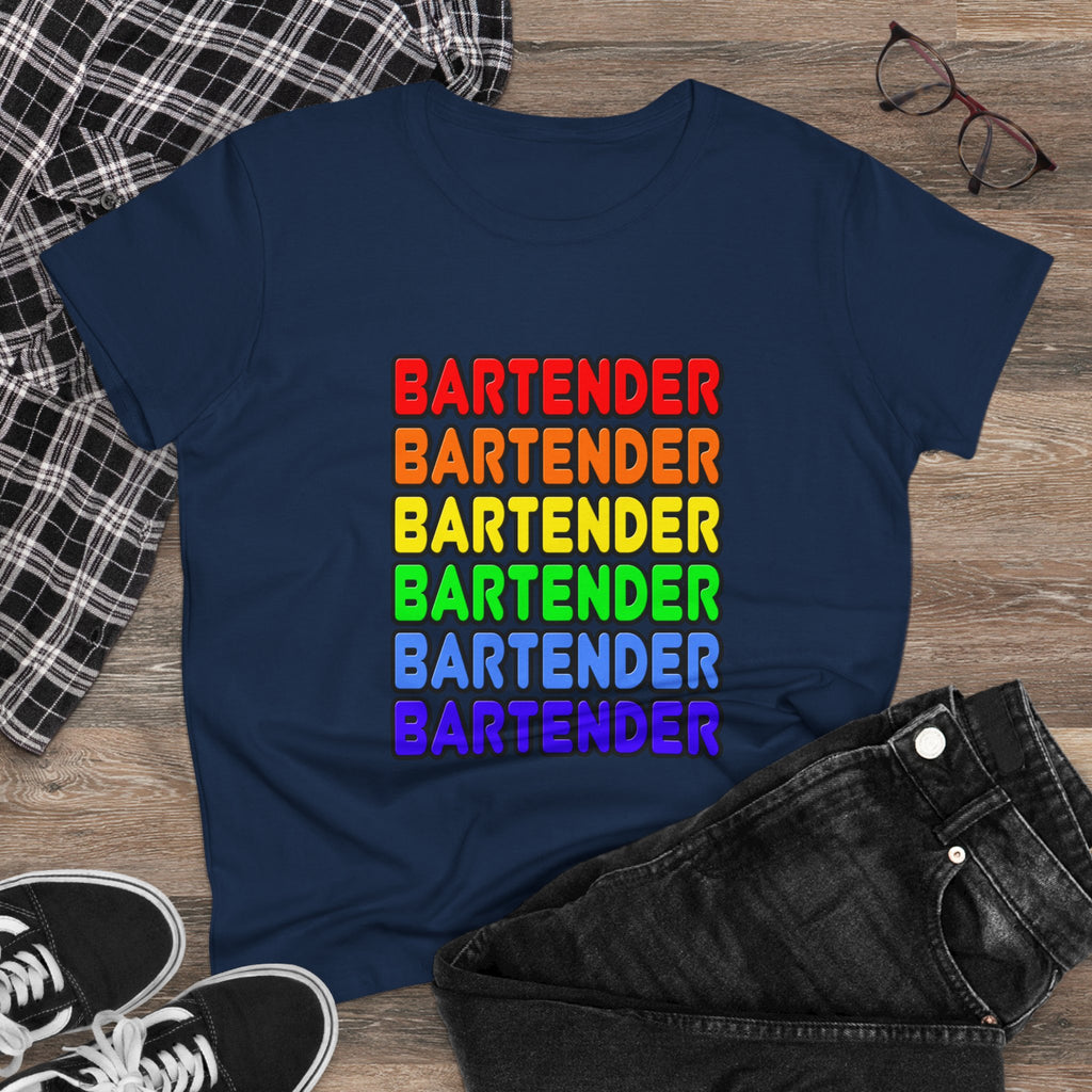 Rainbow Bartender - Women's Midweight Cotton Tee