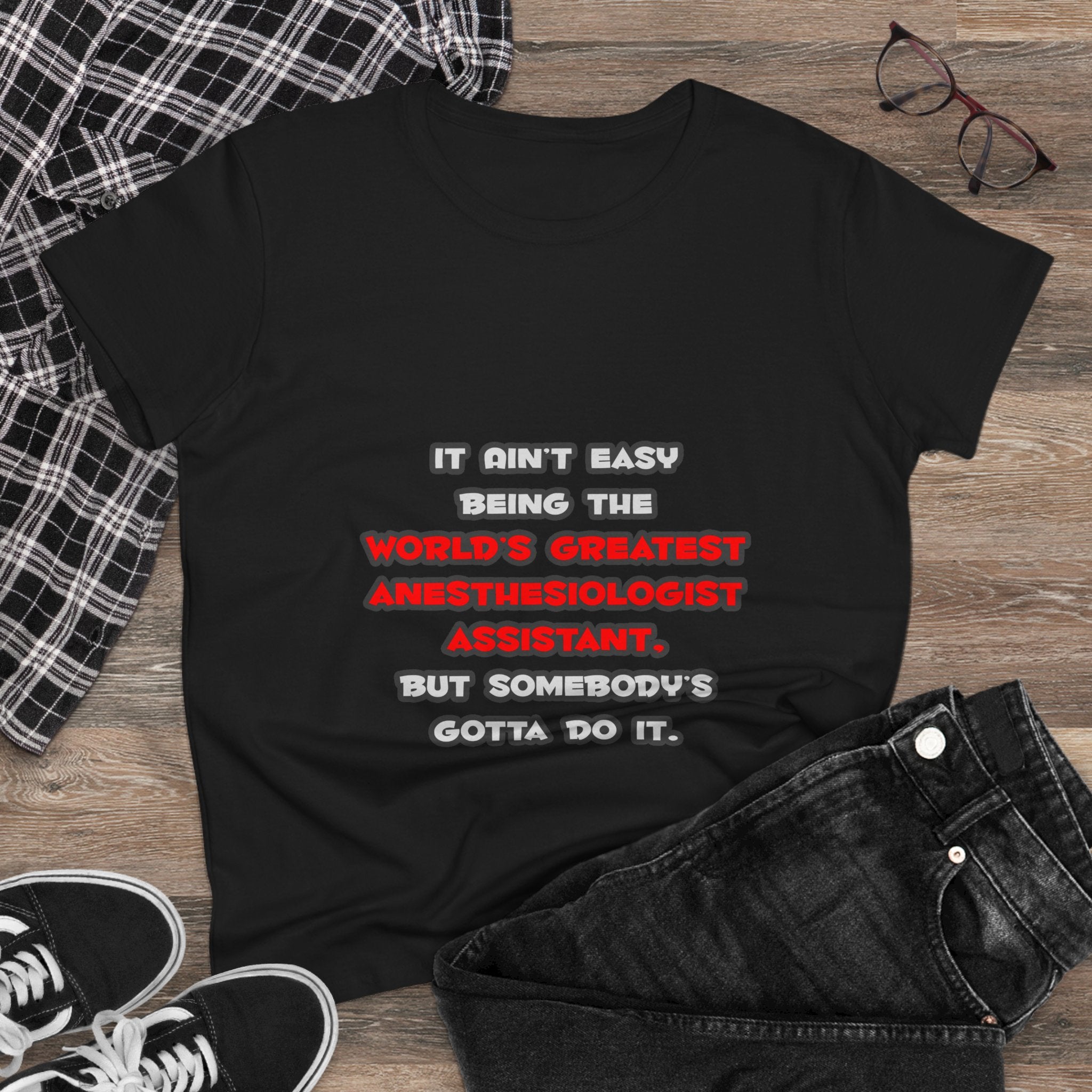 World's Greatest Anesthesiologist Asst Joke - Women's Midweight Cotton Tee