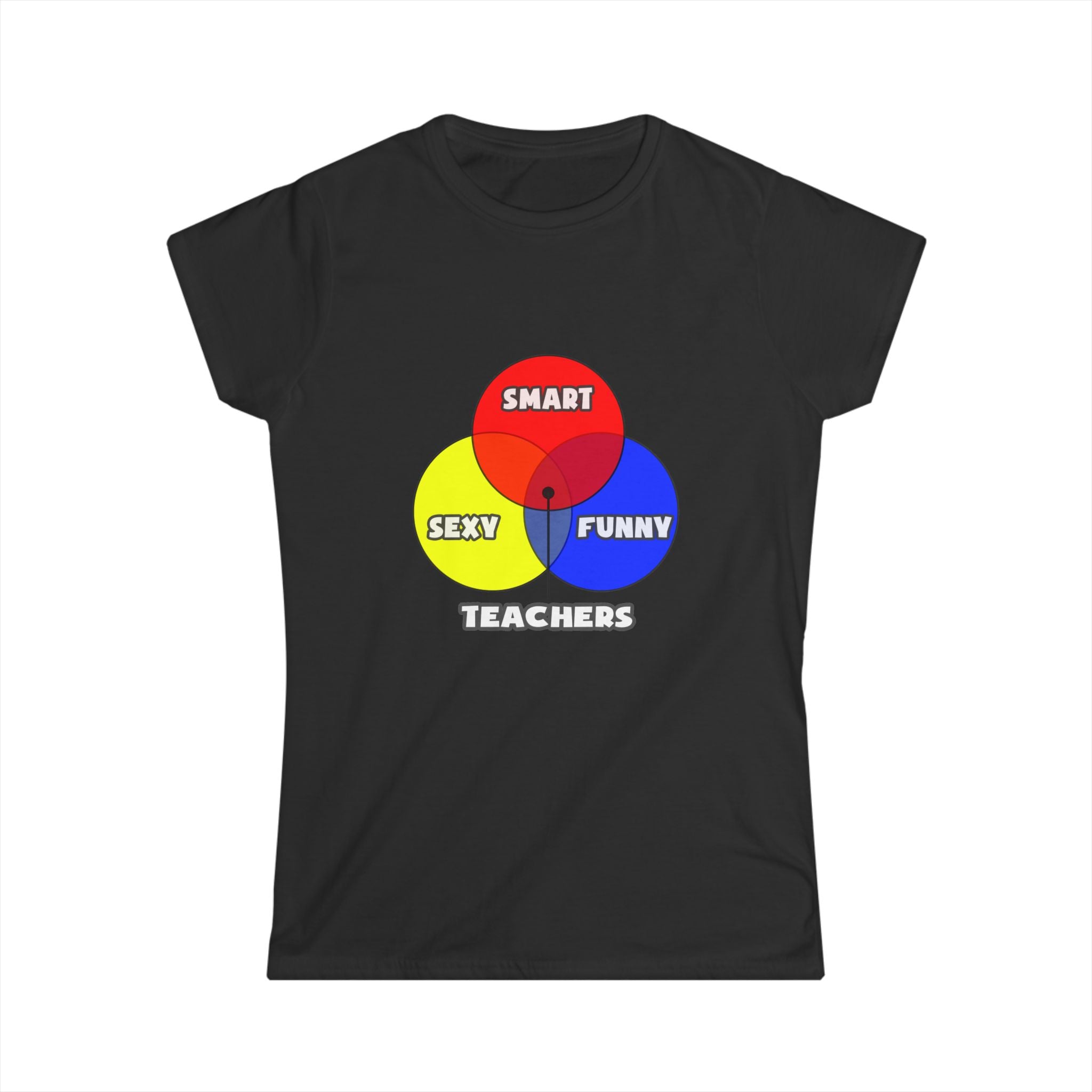 Venn Diagram .. Teachers - Women's Softstyle Tee
